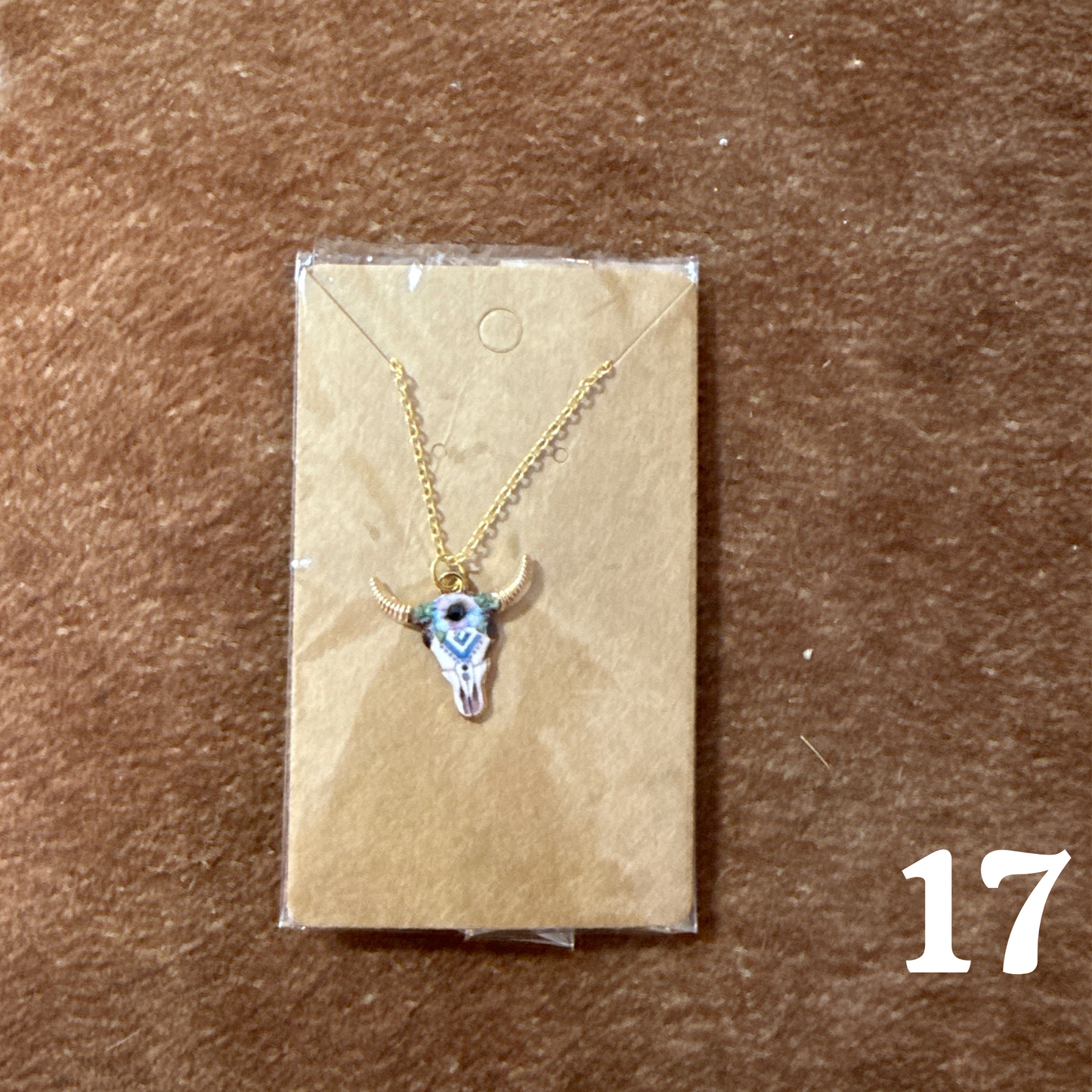 Floral Bull Skull Necklace