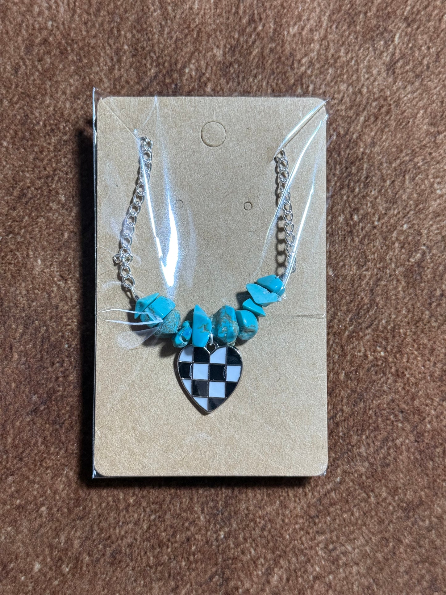 Wild at Heart Checkered Turquoise Neckl