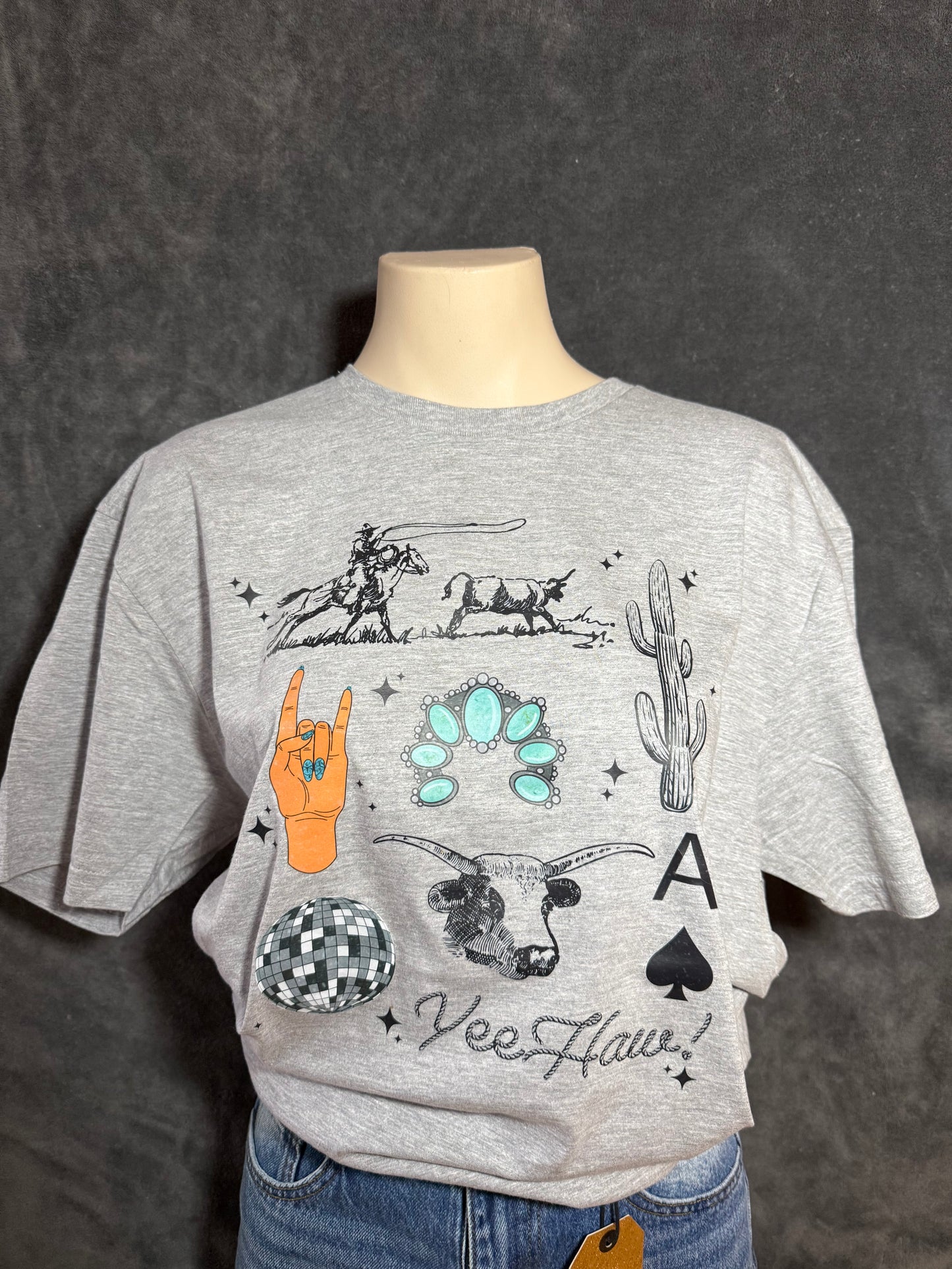 Western Collage Graphic T-shirt