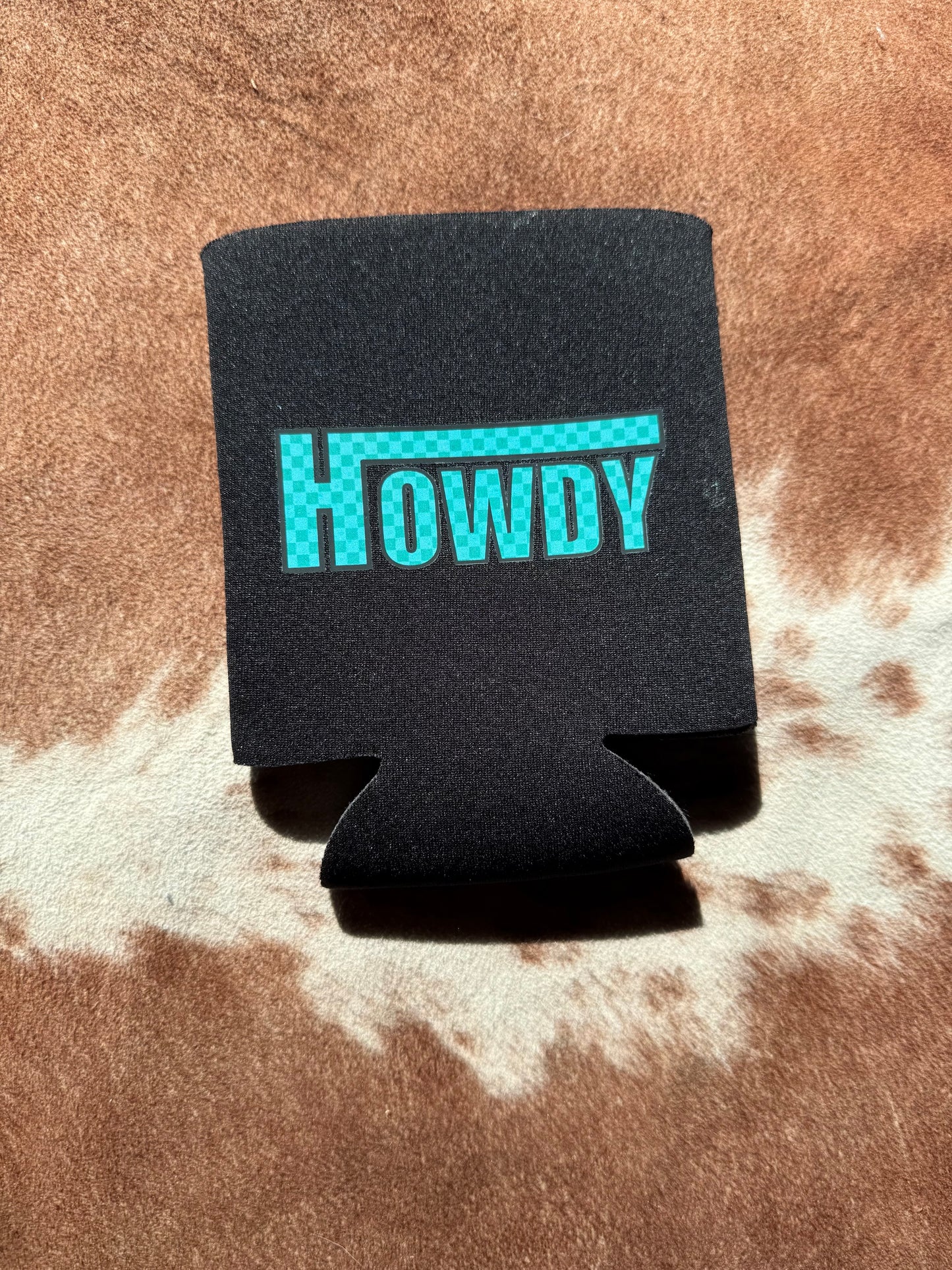 Checkered Howdy Koozie
