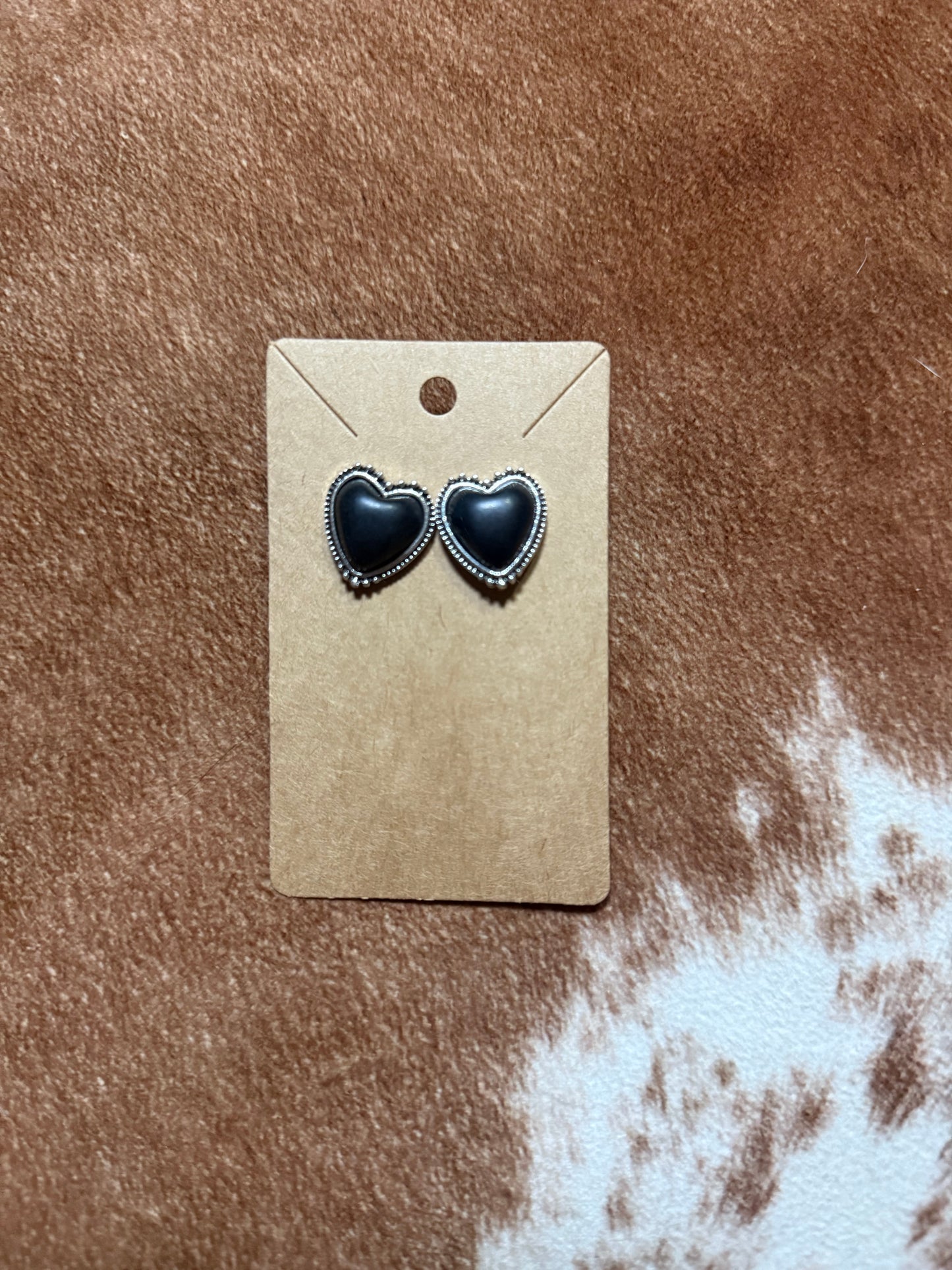 Western Heart Stud Earrings