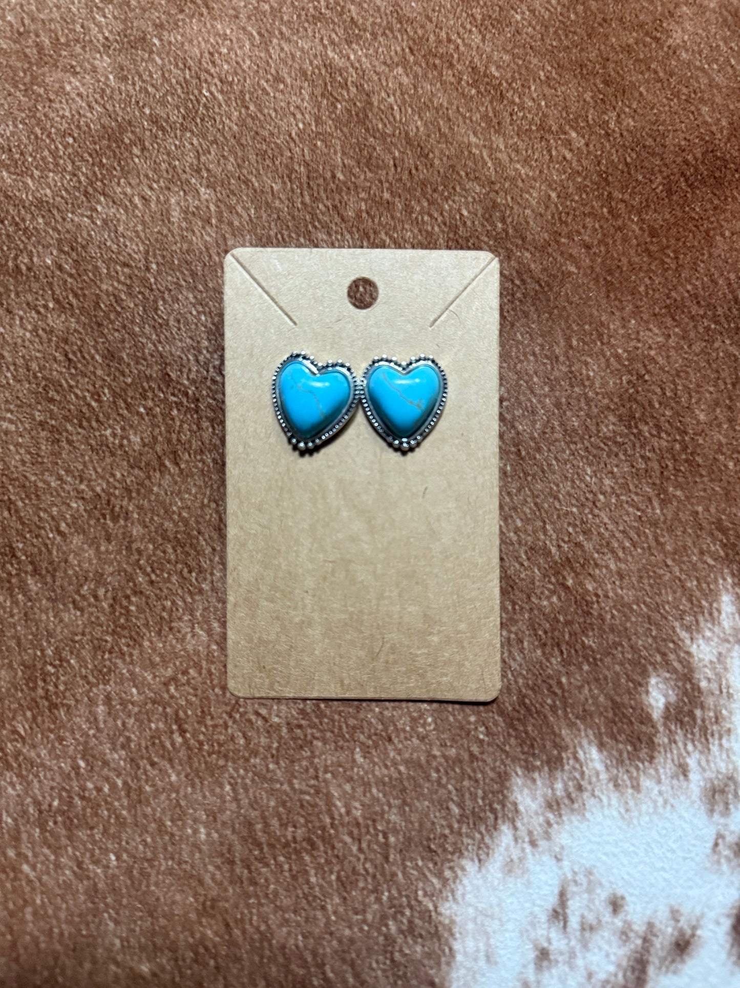 Western Heart Stud Earrings