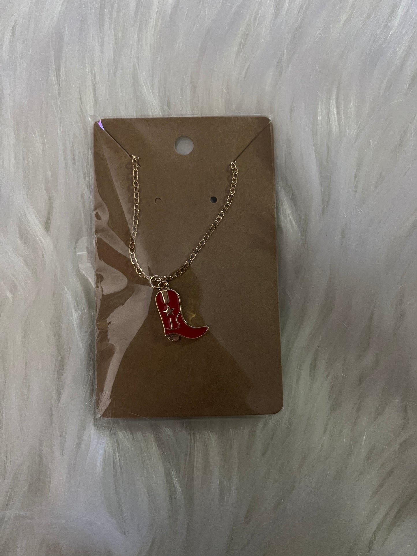 Coloured Cowboy Boot Necklace