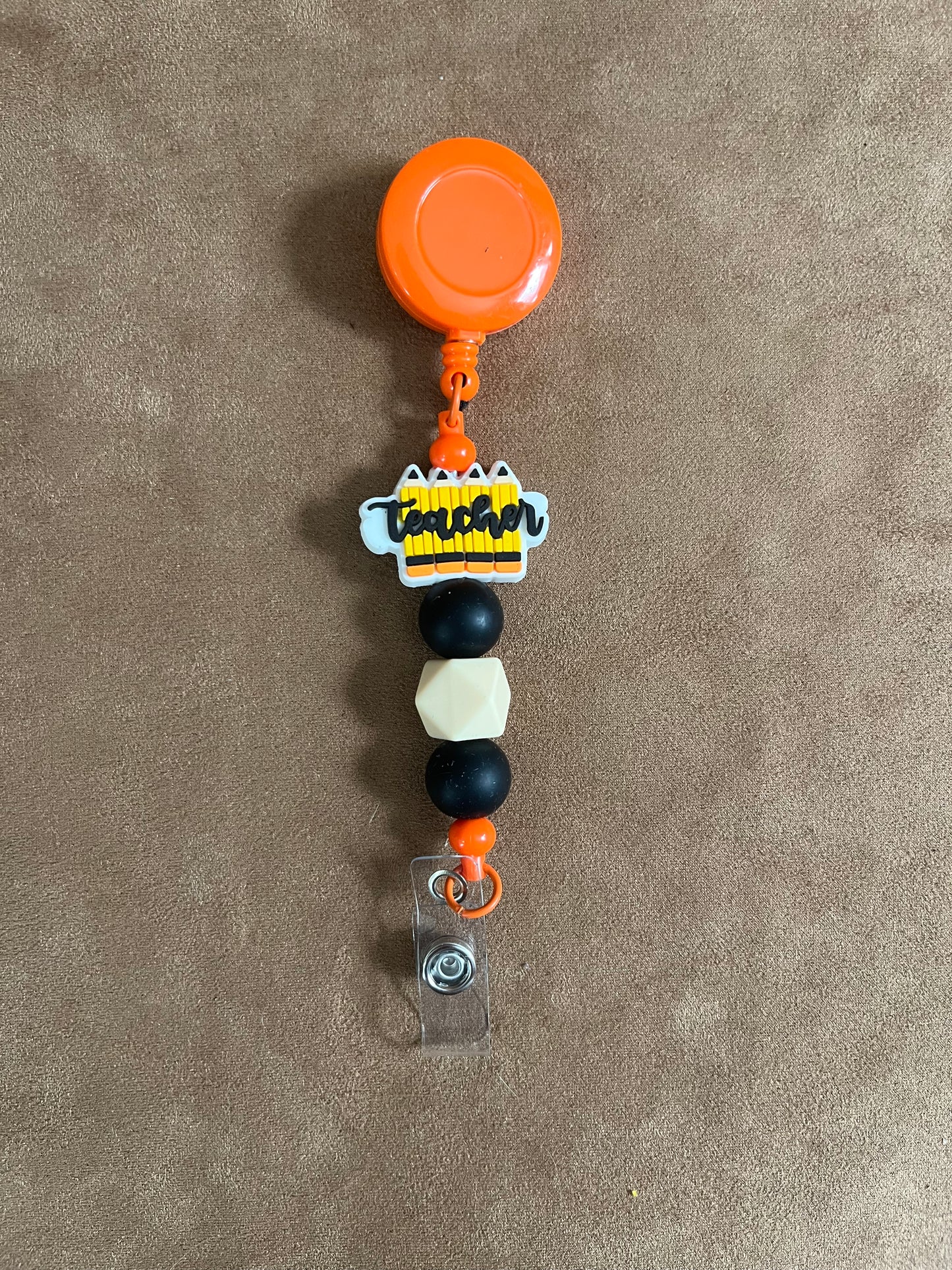 Orange Teacher Badge Reel