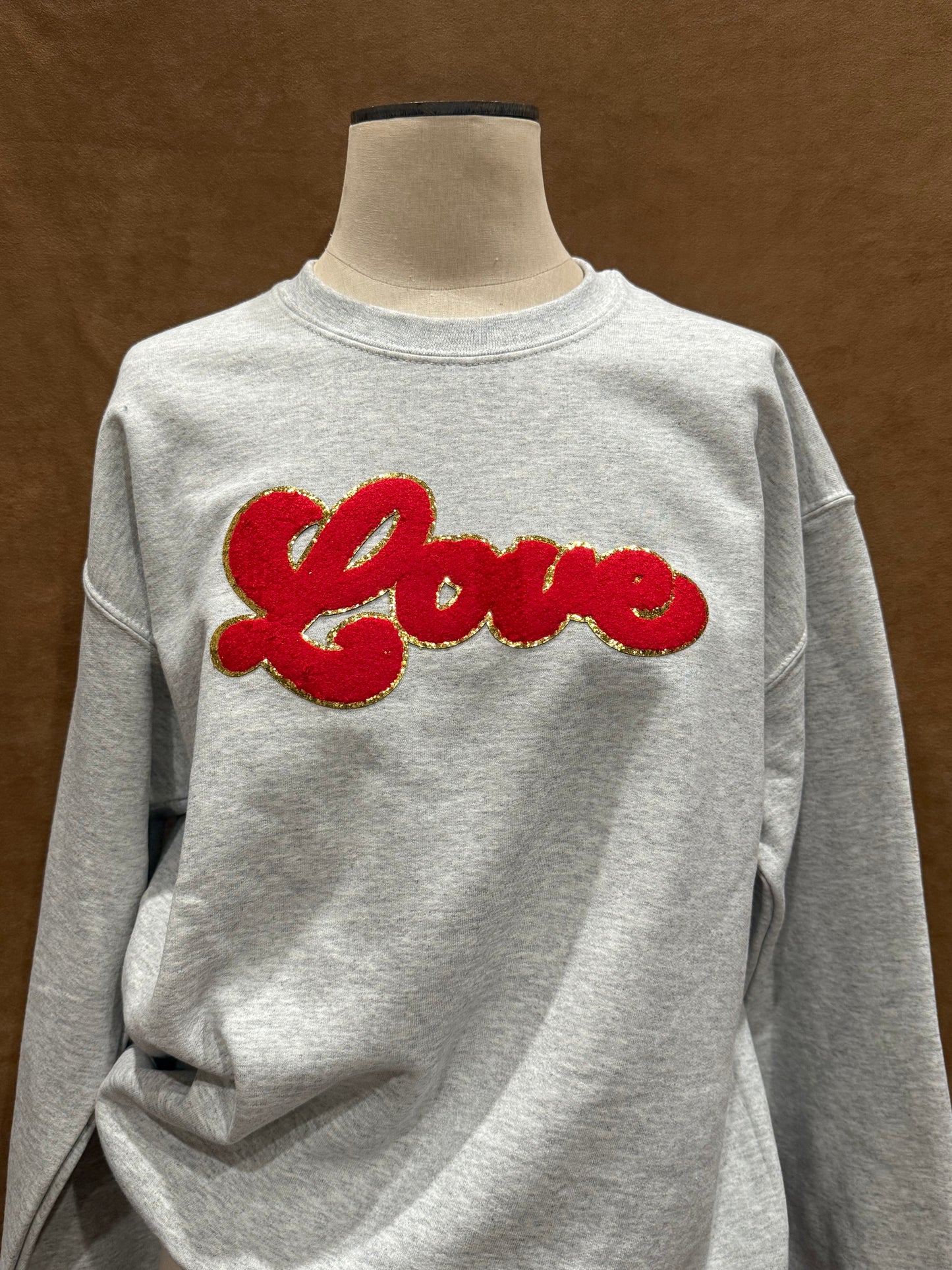 Love Fuzzy Patch Crewneck