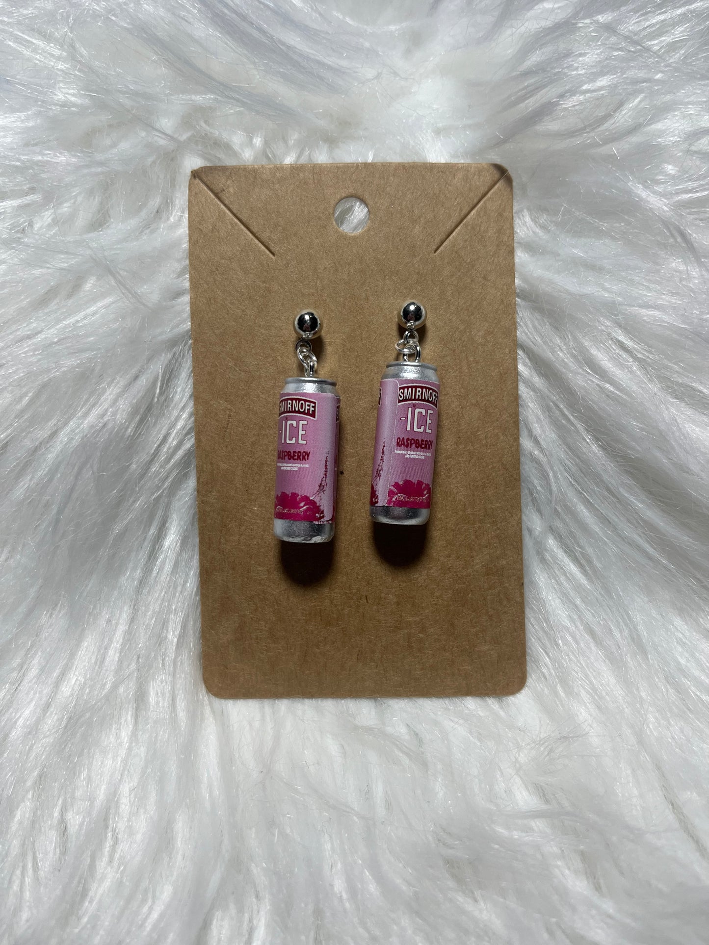 Raspberry Smirnoff Ice Earrings