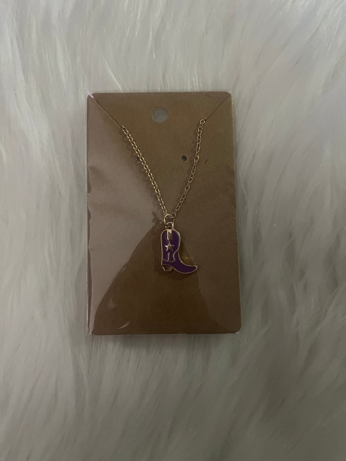 Coloured Cowboy Boot Necklace