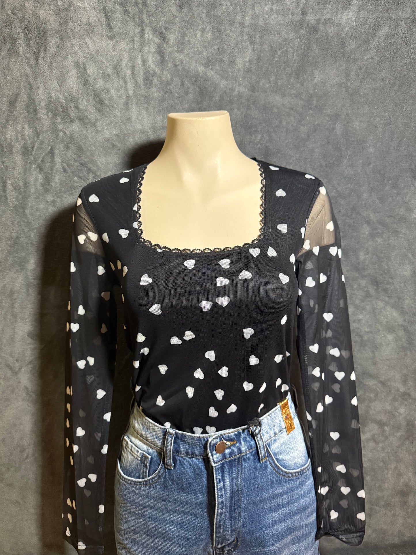 Heart Mesh Bodysuit