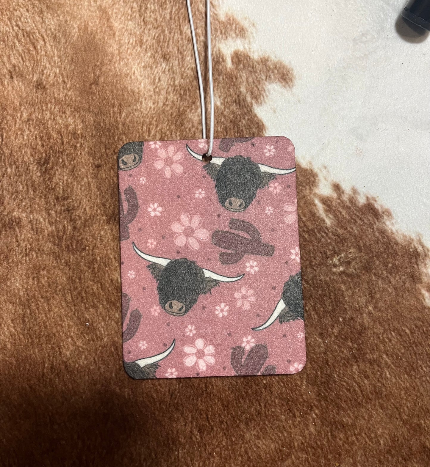 Mauve Highland Cow Car Freshener