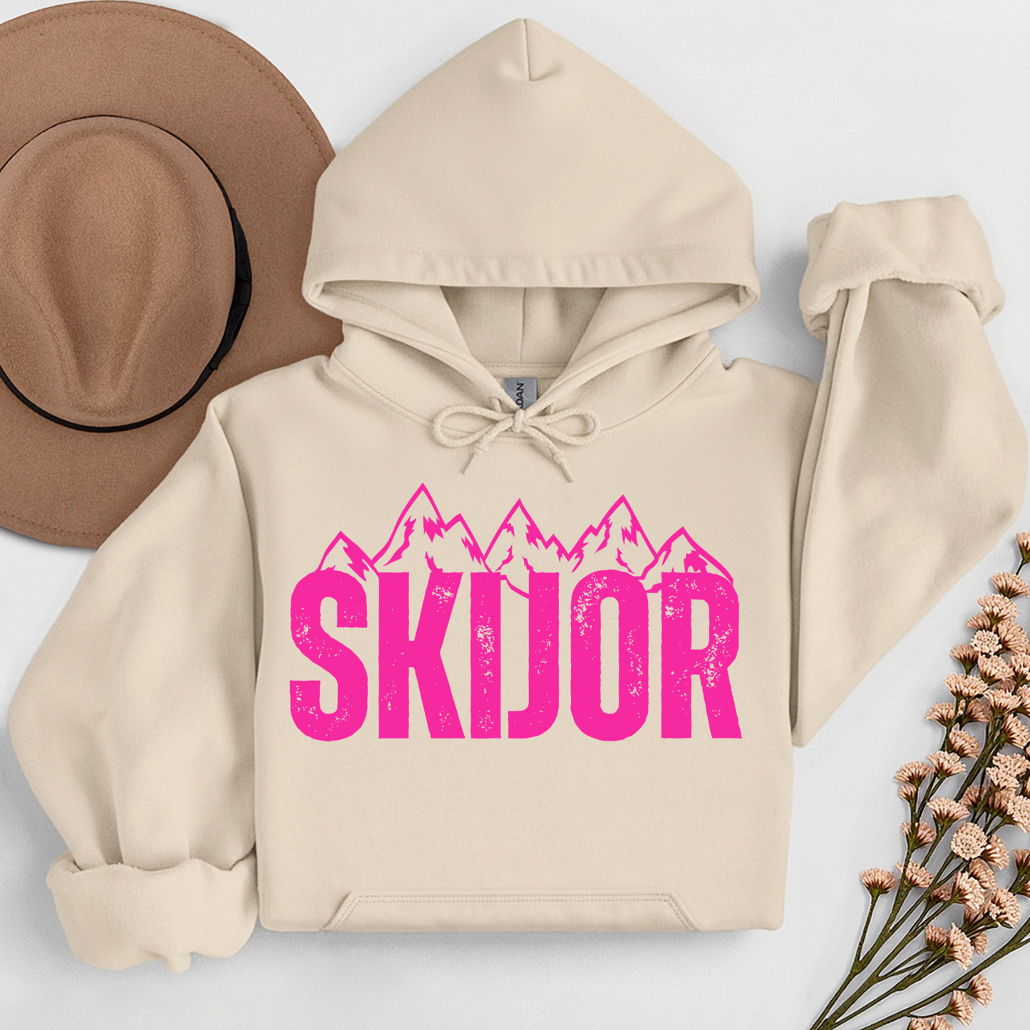 Skijor Hoodie (Pink Logo)