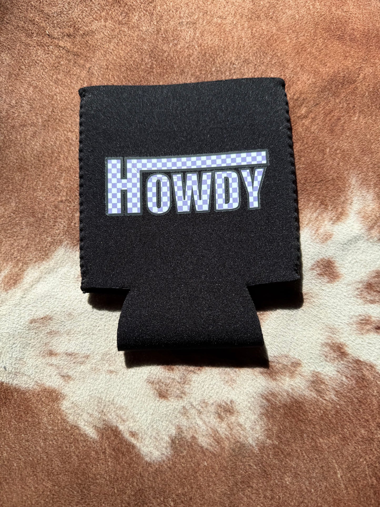 Checkered Howdy Koozie