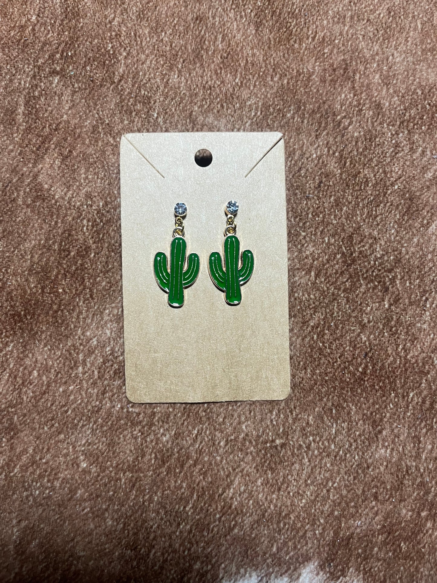 Green Cactus Earrings