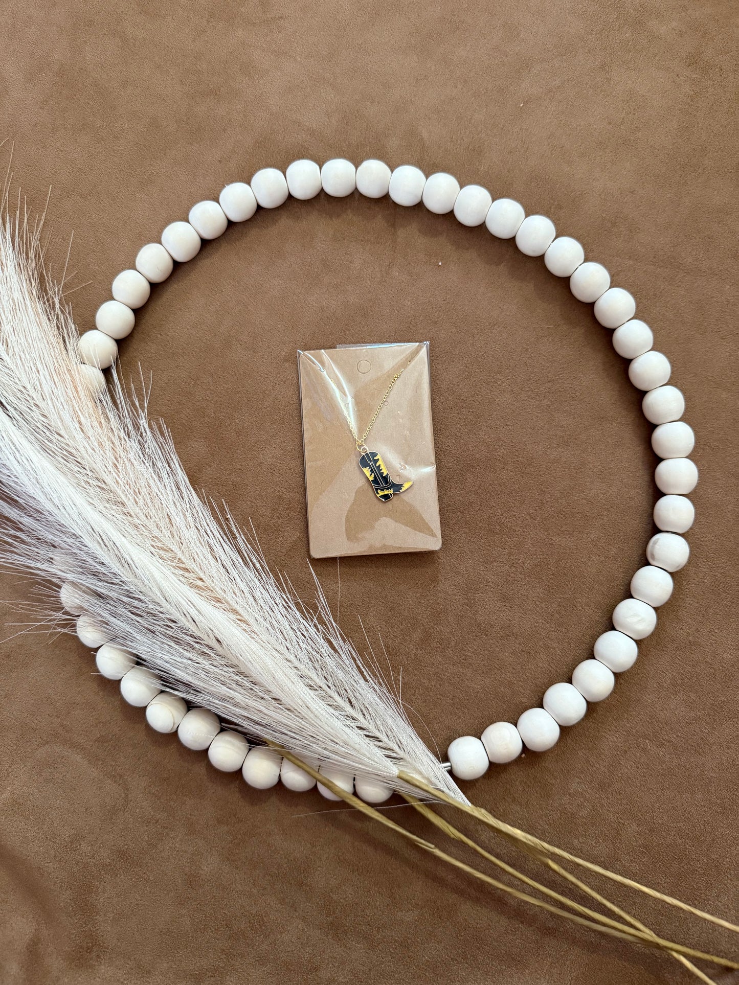 Sunflower Cowboy Boot Necklace
