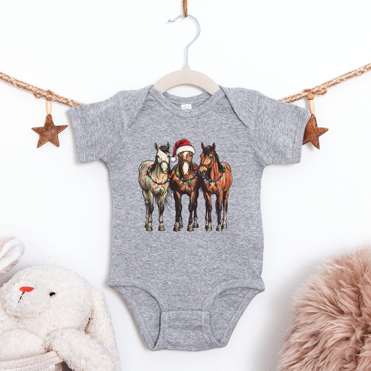 Christmas Horses Baby Onesie
