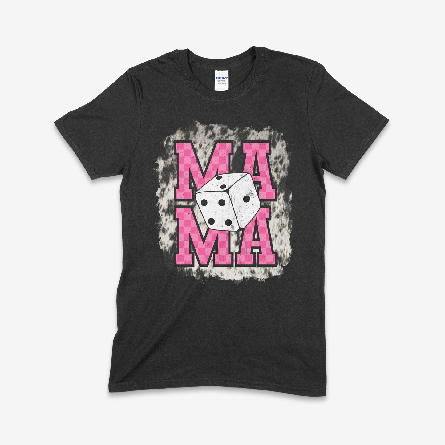 Cowhide and Dice Mama T-shirt (Made to Order)
