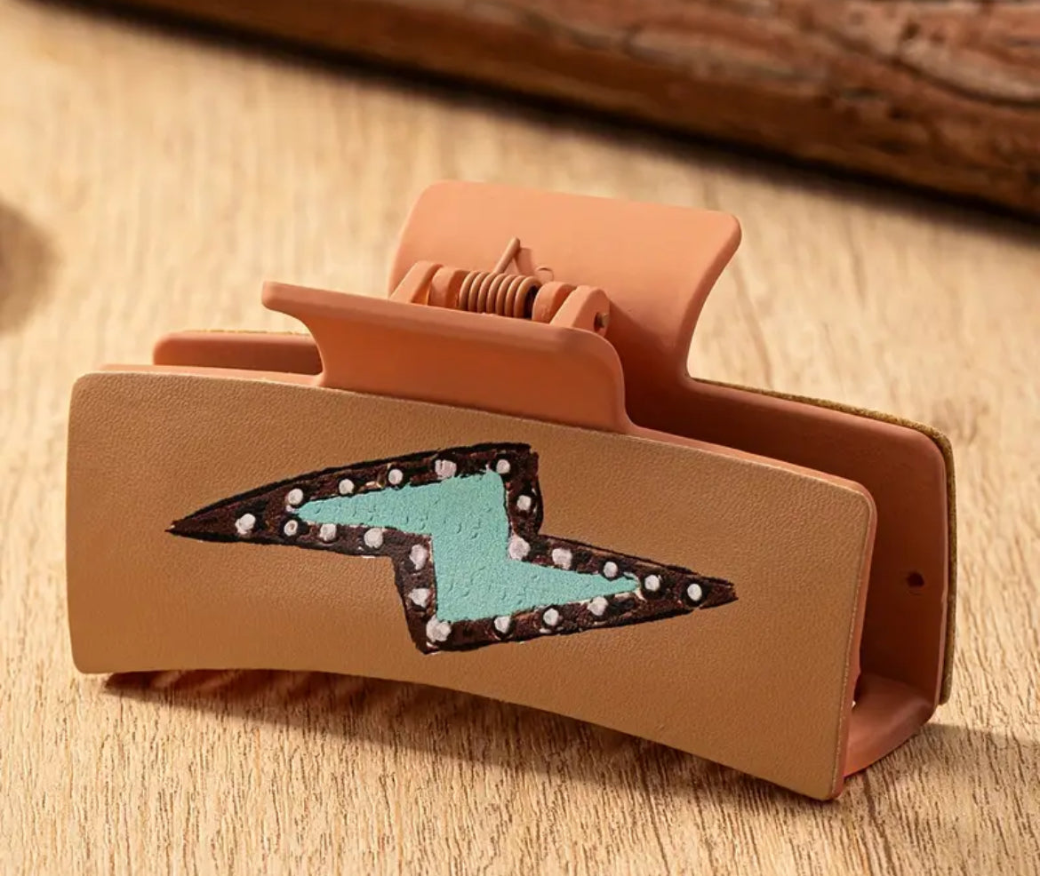 Blue Lightning Bolt Claw Clip