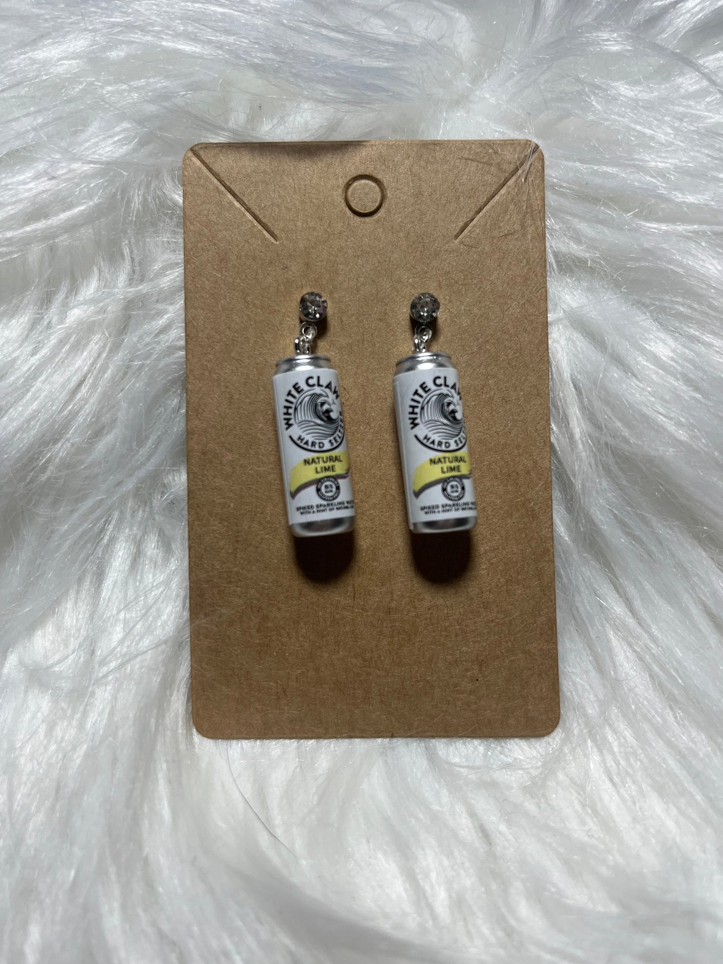 Lime White Claw Earrings