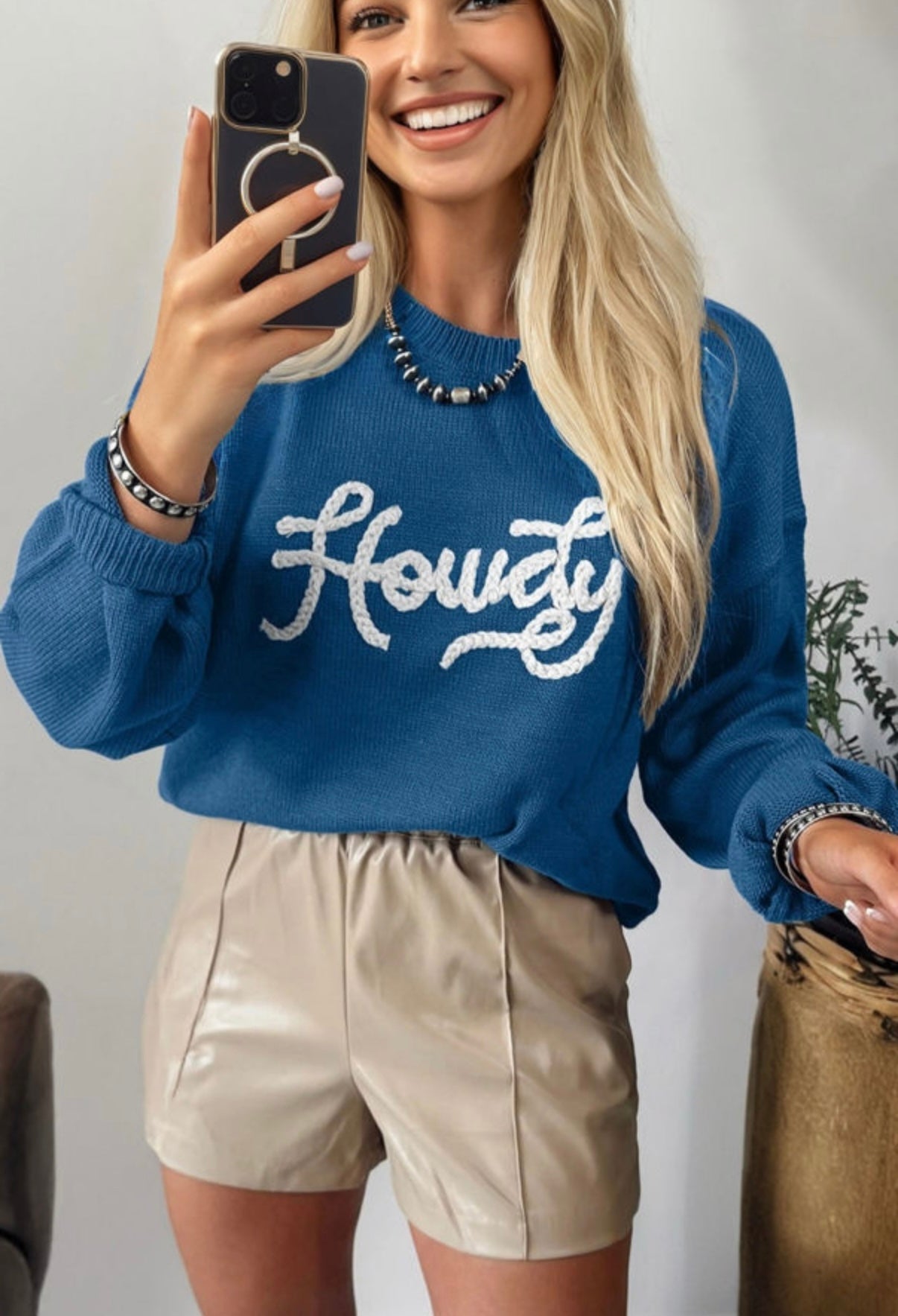 Blue Howdy Sweater