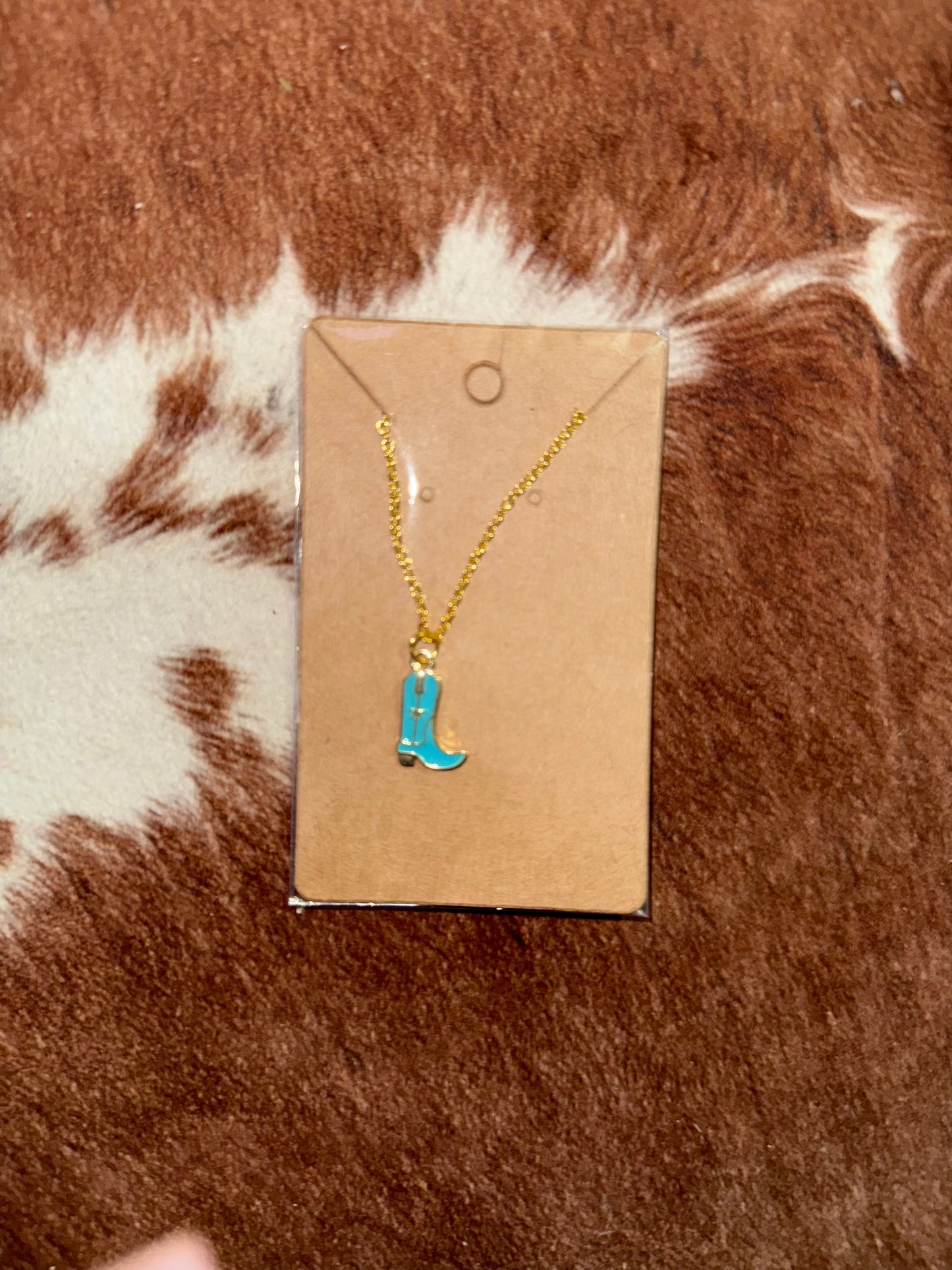 Coloured Cowboy Boot Necklace