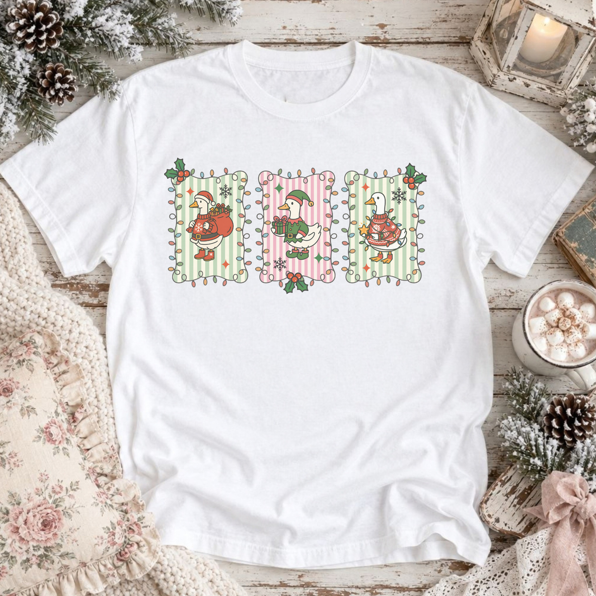 Goose Christmas Retro T-shirt