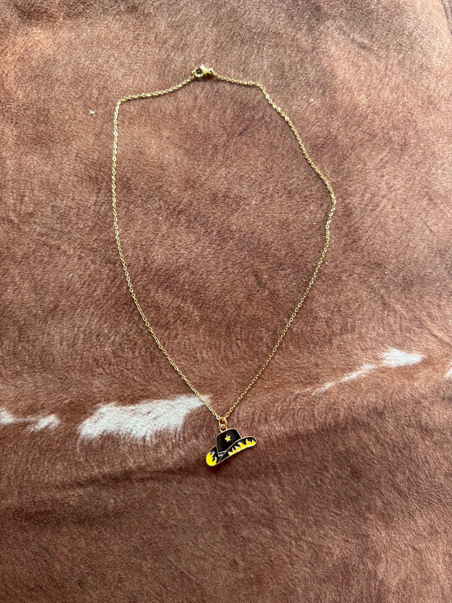 Sunflower Cowboy Hat Necklace