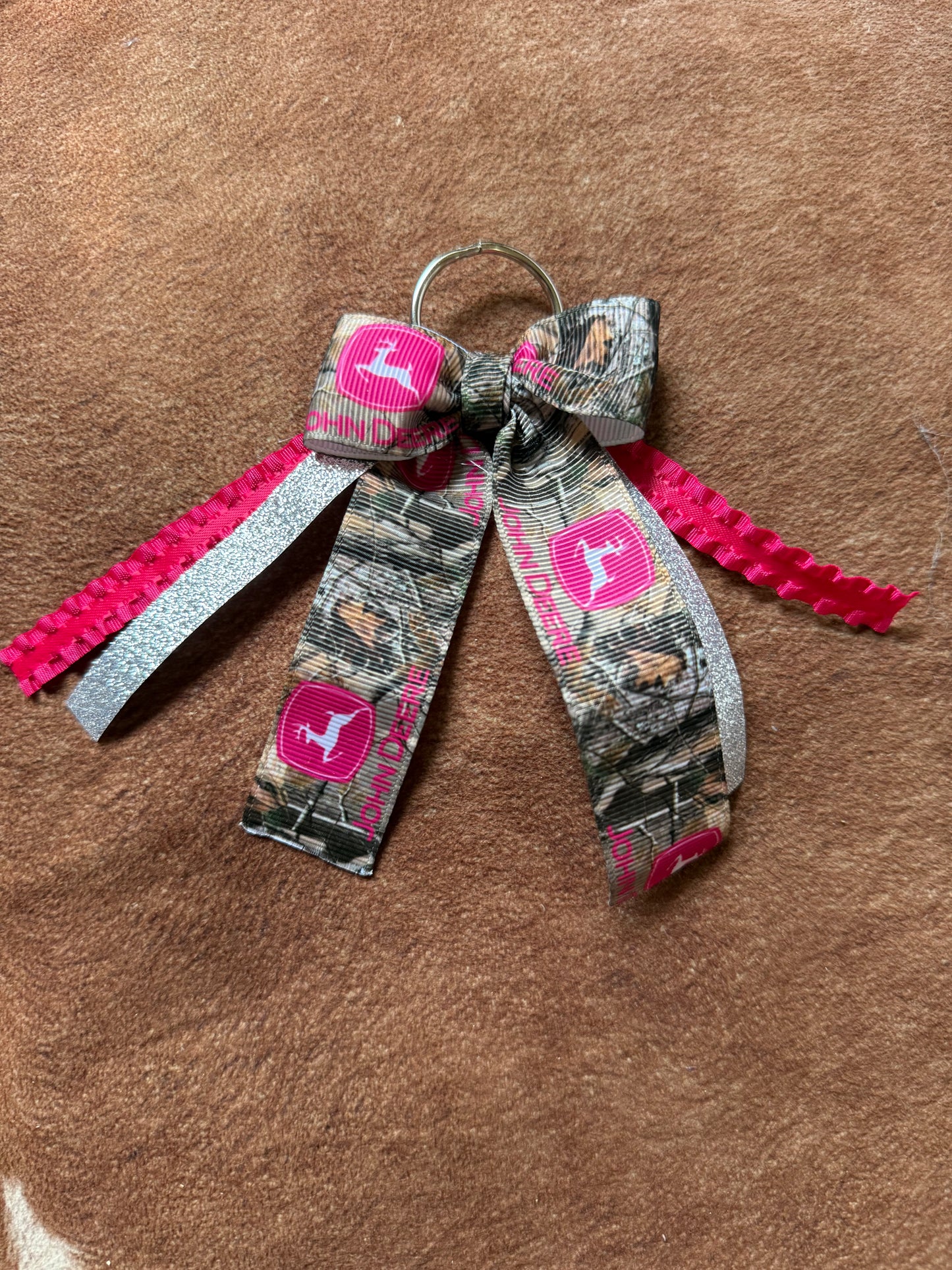 Pink and Camo John Deere Mini Boot Bows