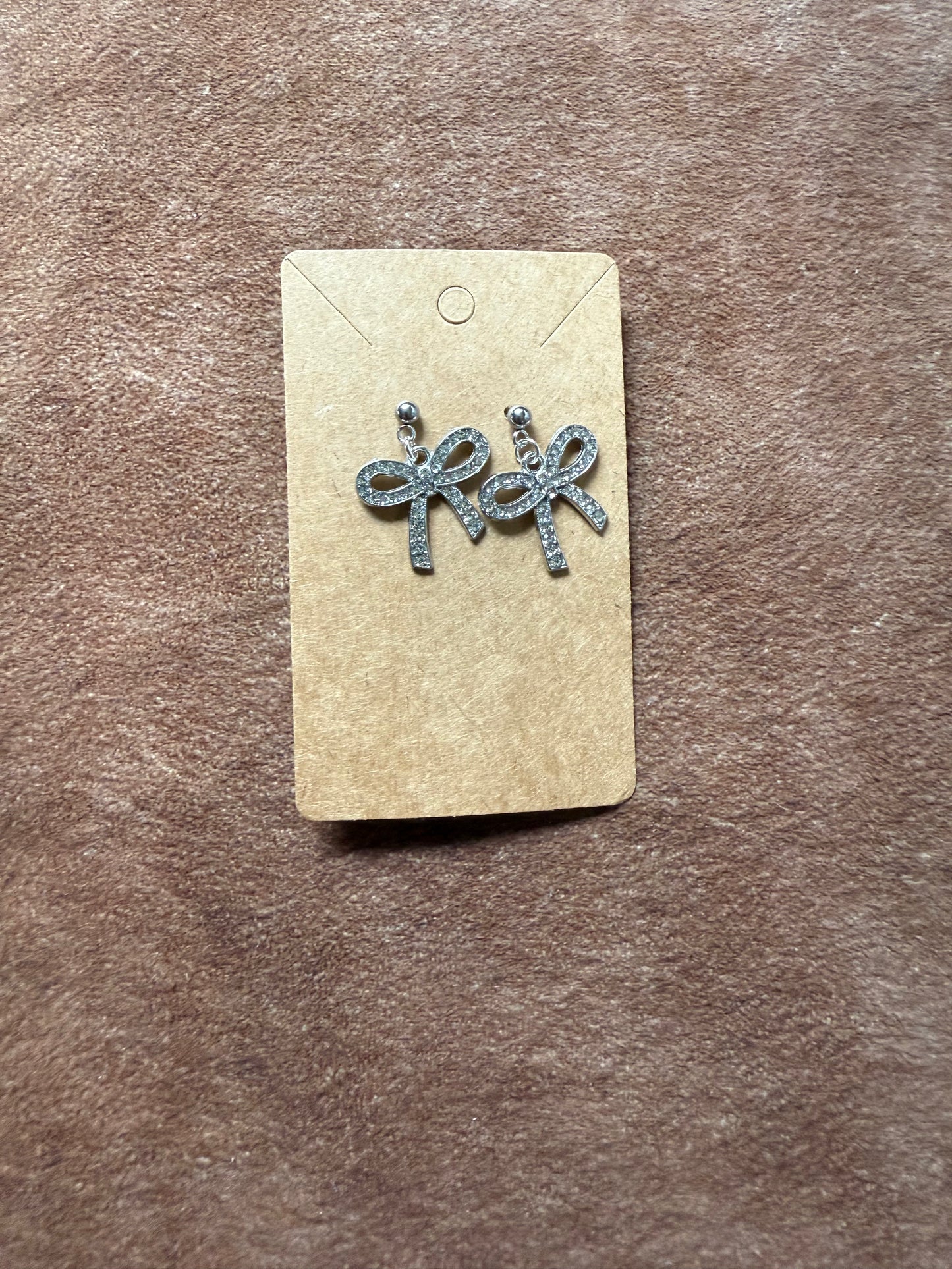 Rhinestone Bow Earrings