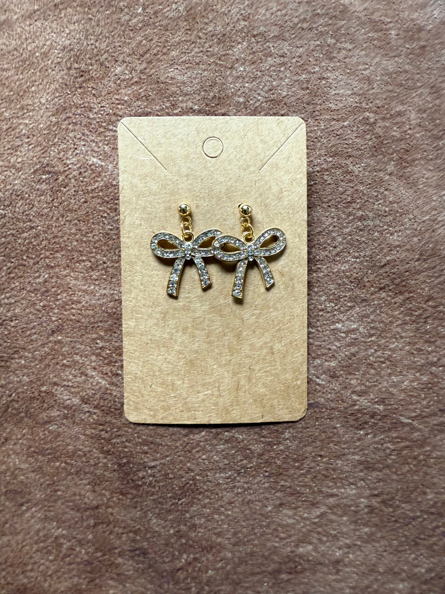 Rhinestone Bow Earrings