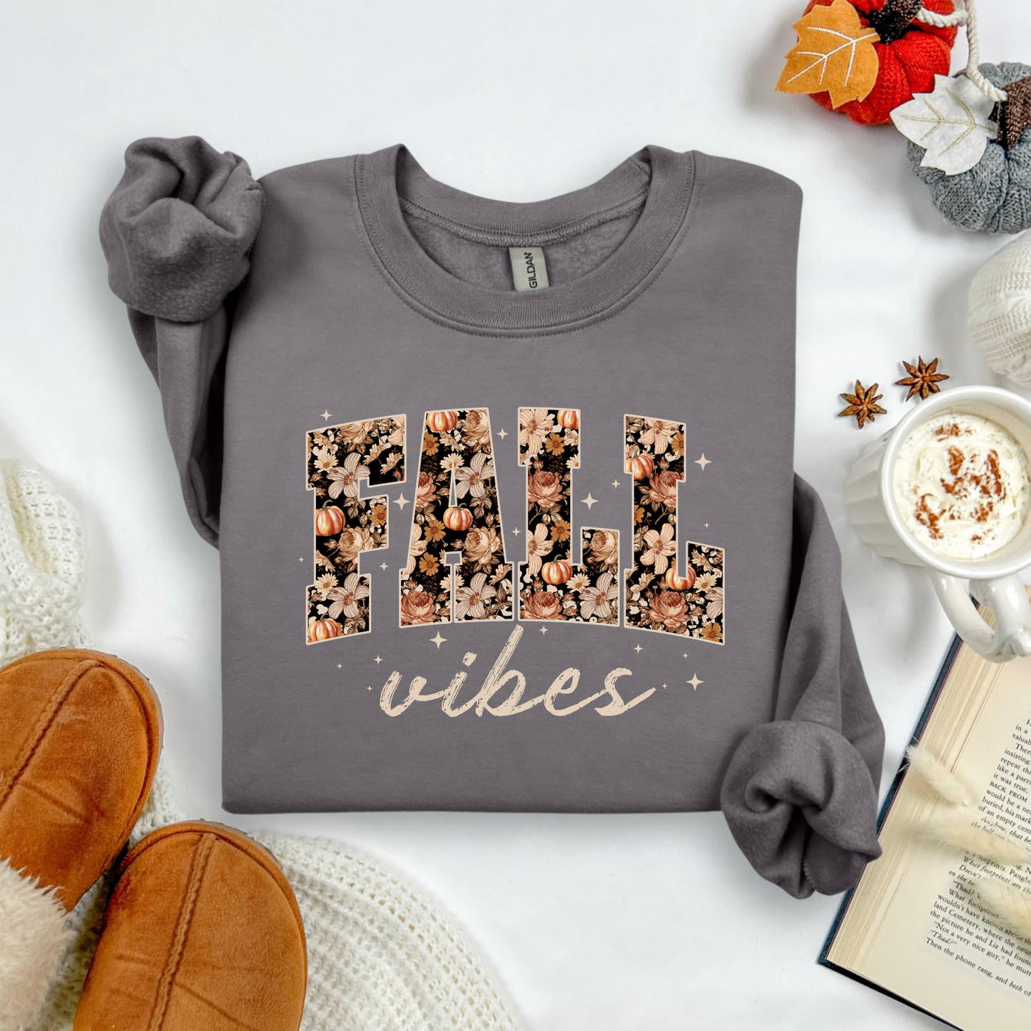 Floral Fall Vibes Crewneck