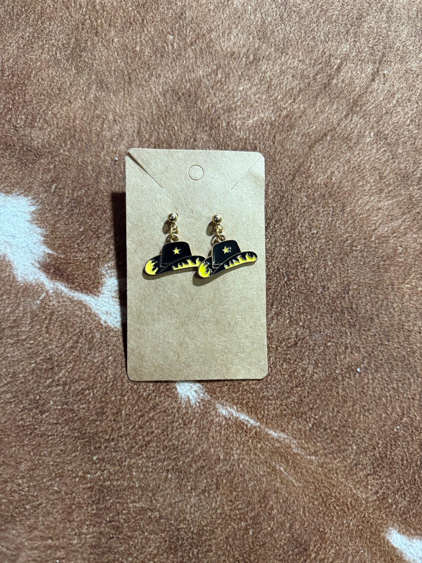 Sunflower Cowboy Hat Earrings