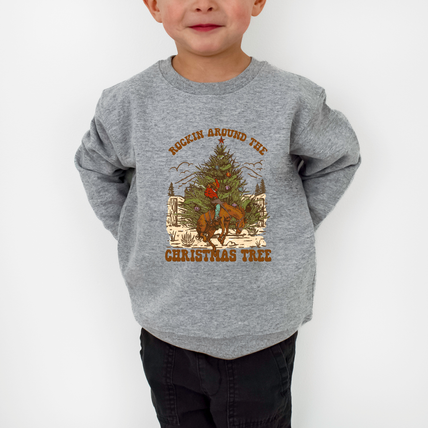 Rockin ’ Around the Christmas Tree Toddler and Youth Crewneck