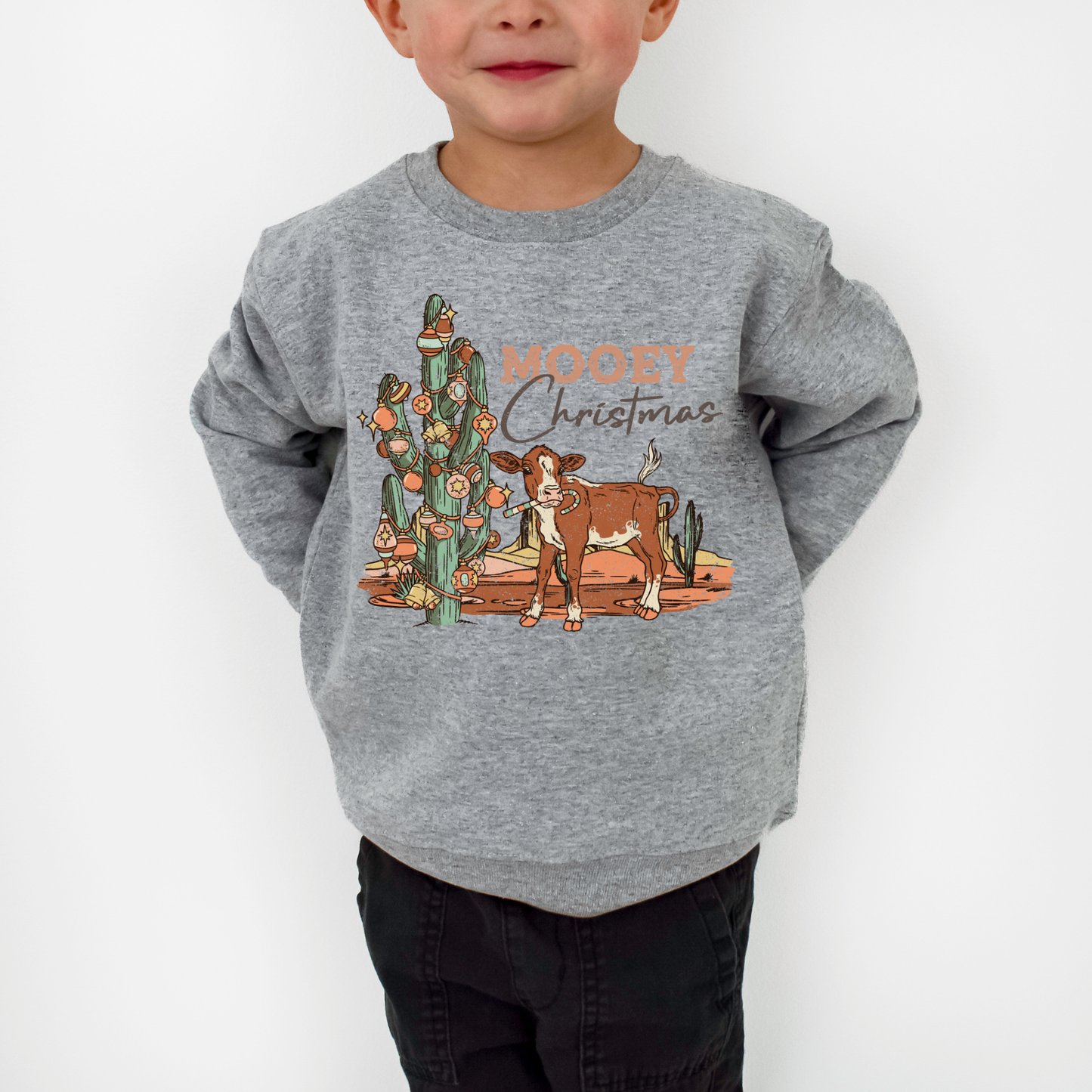 Mooey Christmas Toddler and Youth Crewneck