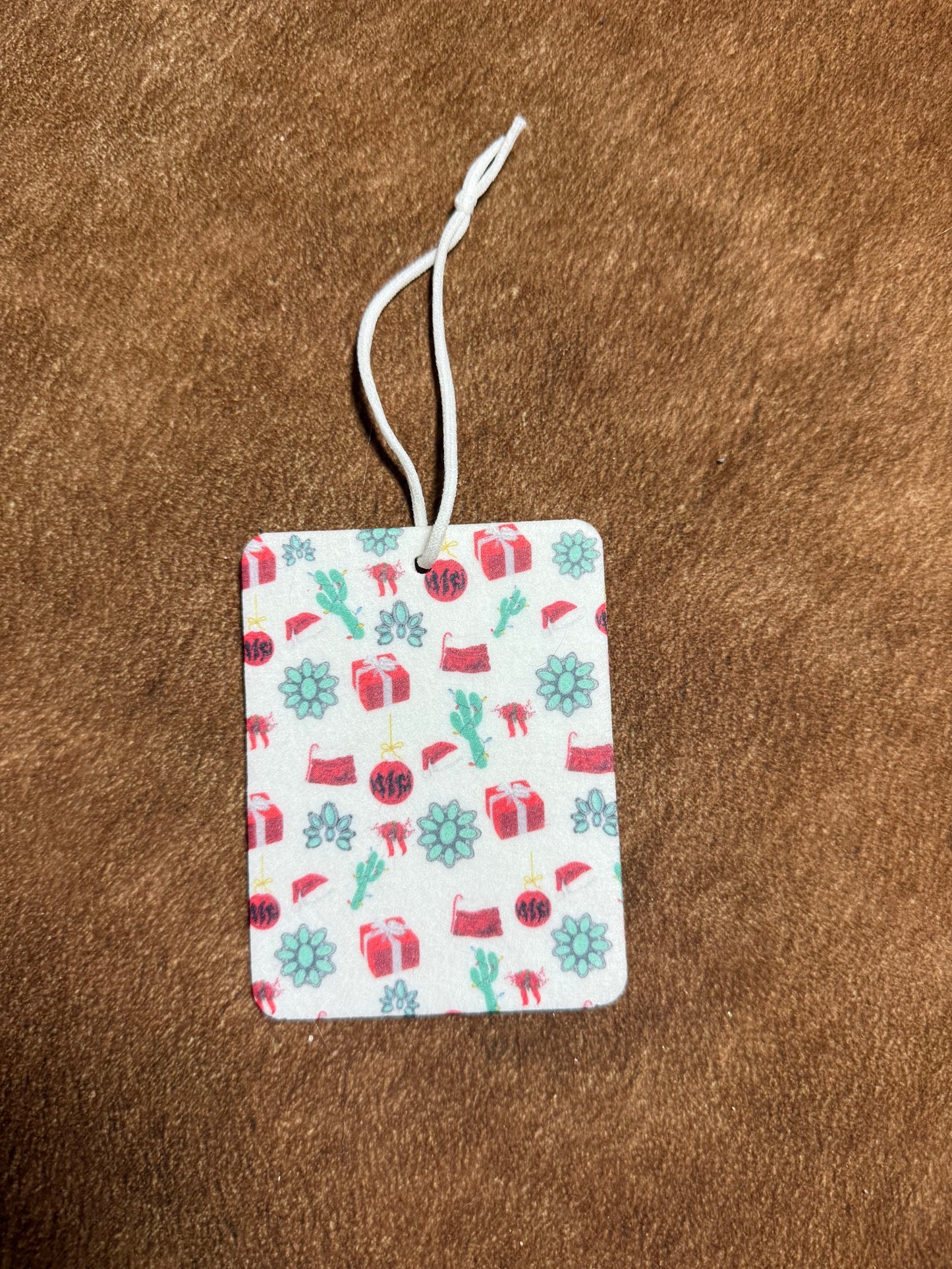 Western Christmas Collage Car Freshener