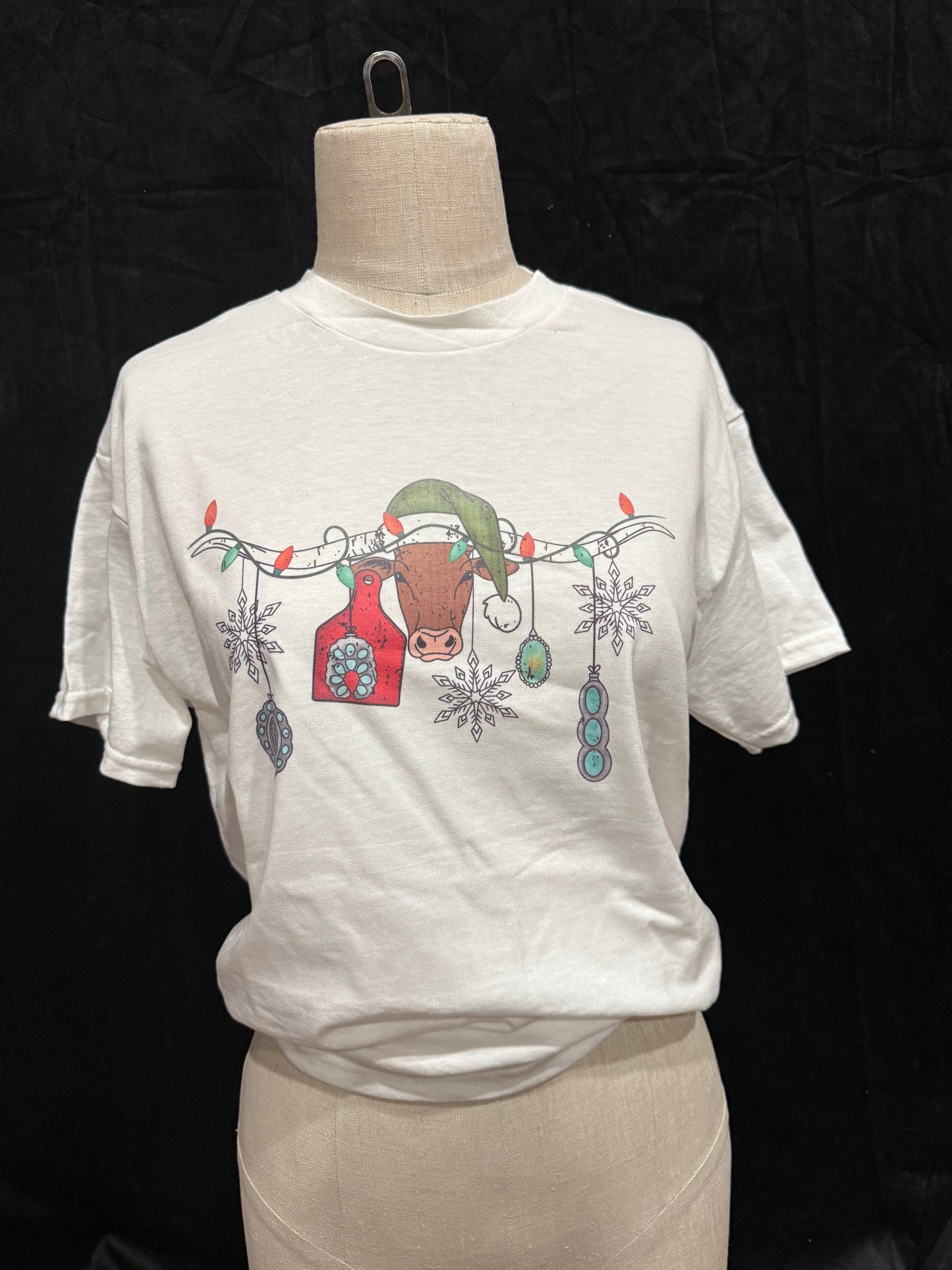 Christmas Longhorn Retro T-shirt