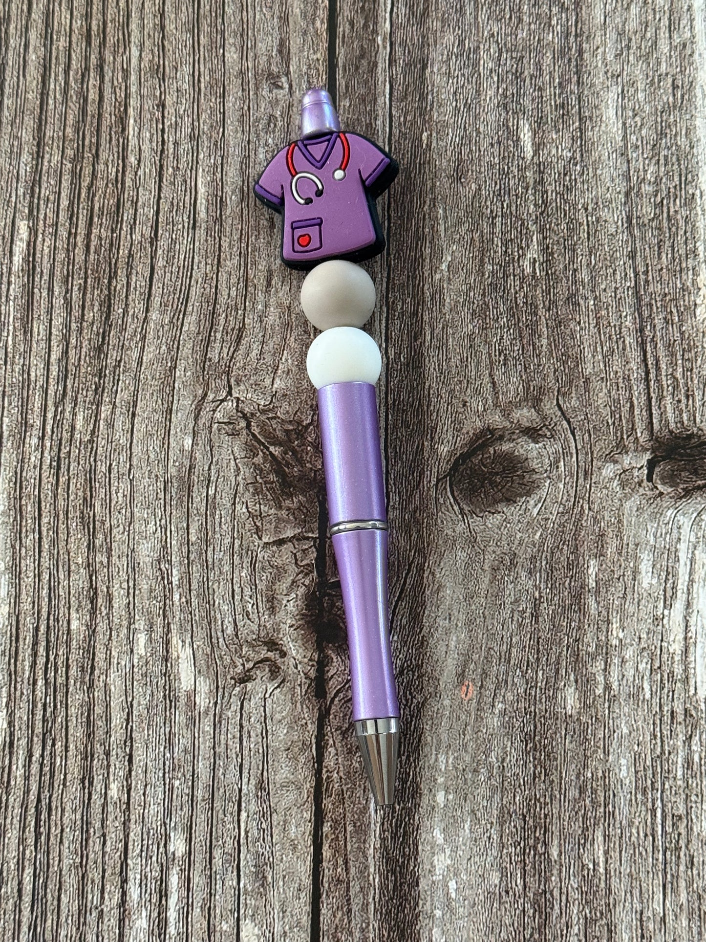 Purple Nursing Beaded Pen
