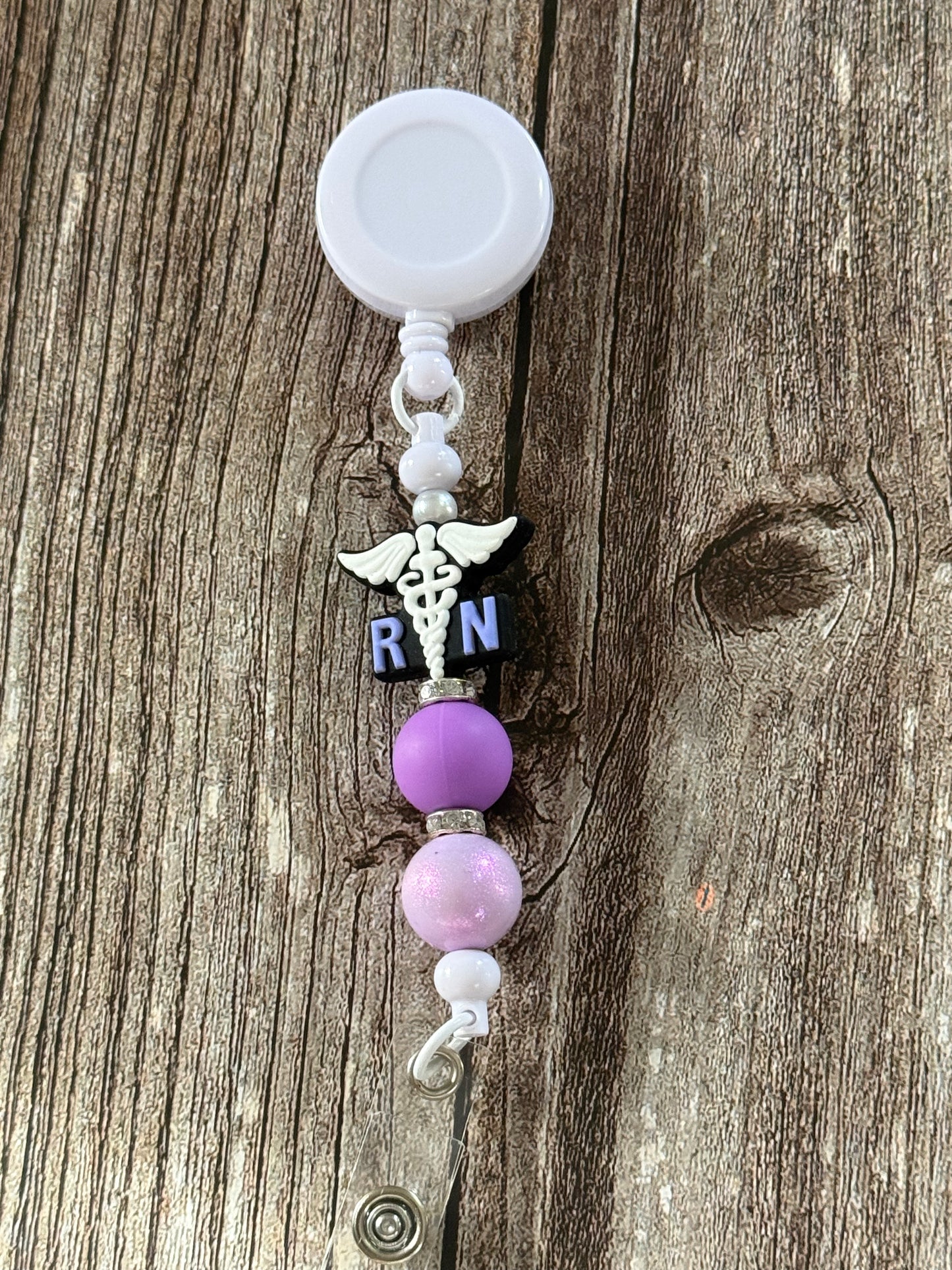 Purple Registered Nurse Badge Reel