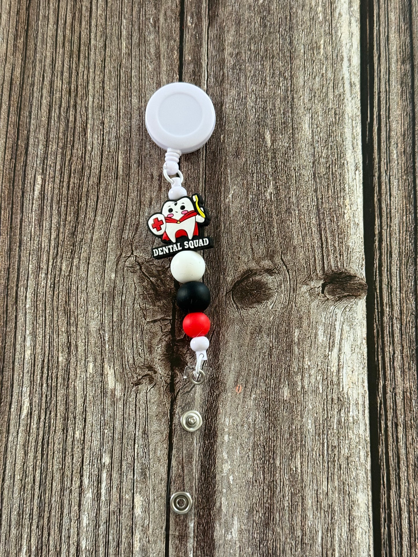 Red Dental Squad Badge Reel