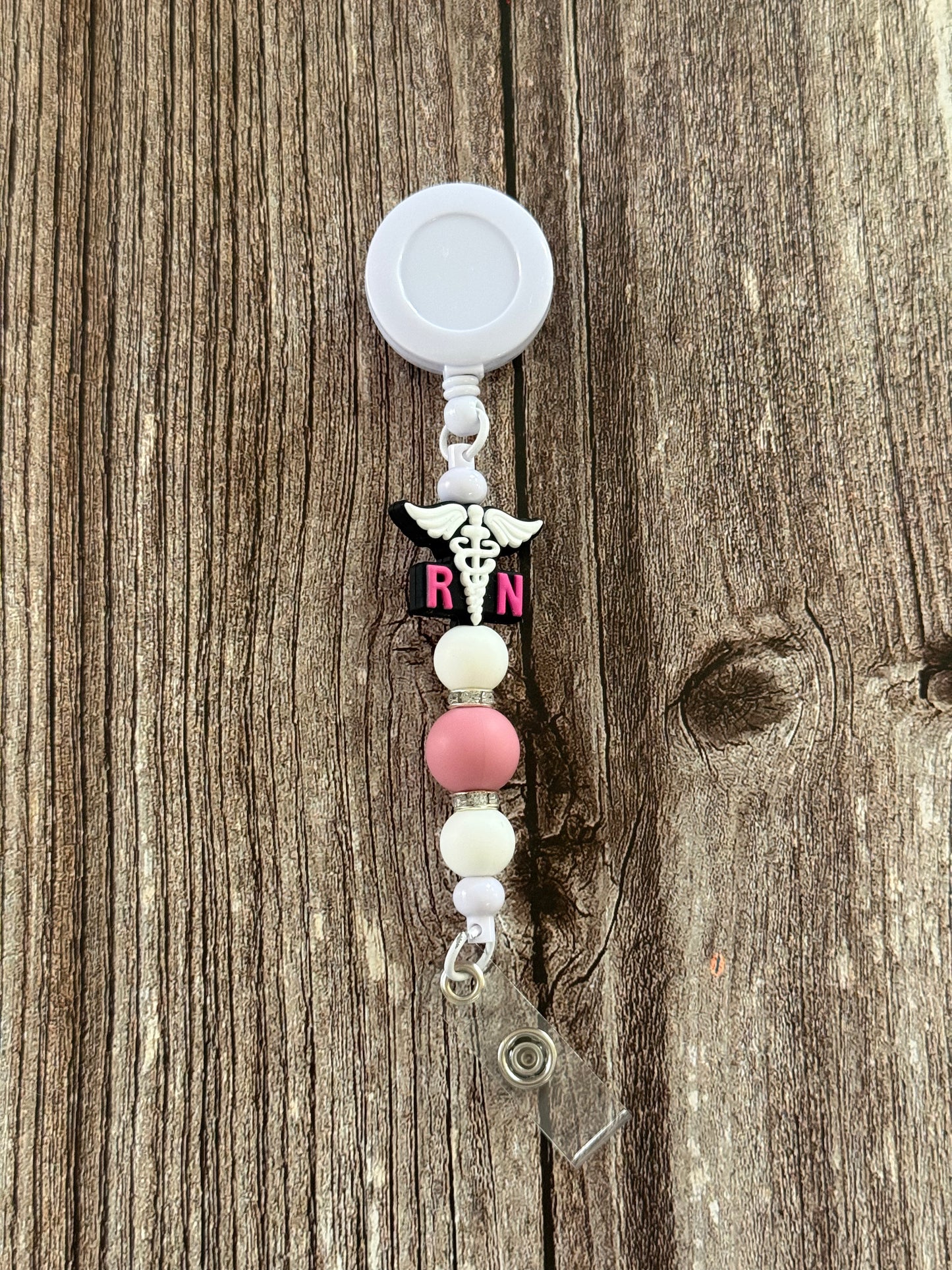 Pink Registered Nurse Badge Reel
