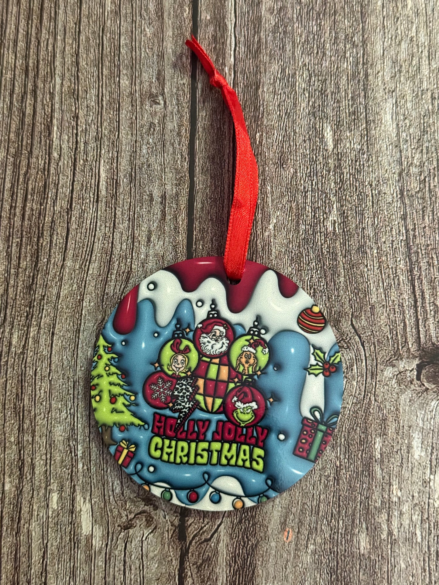 Holly Jolly Christmas Ornament
