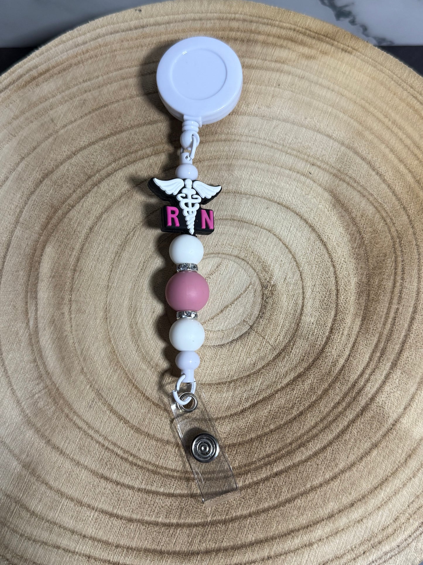 Pink RN Badge Reel