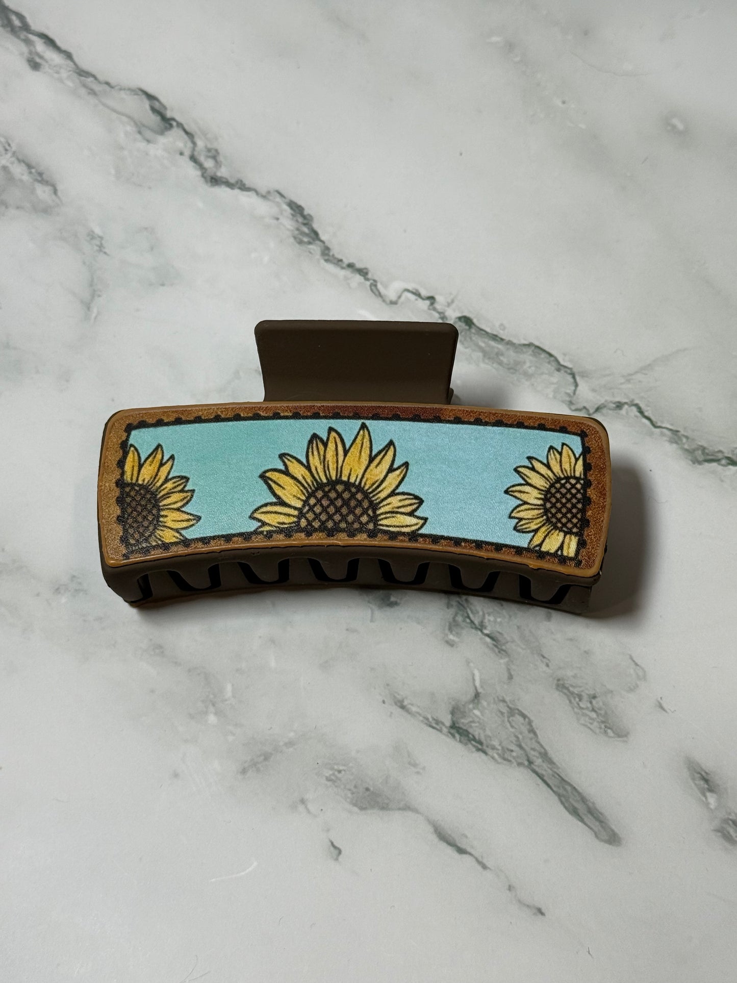 Blue Sunflower Claw Clip