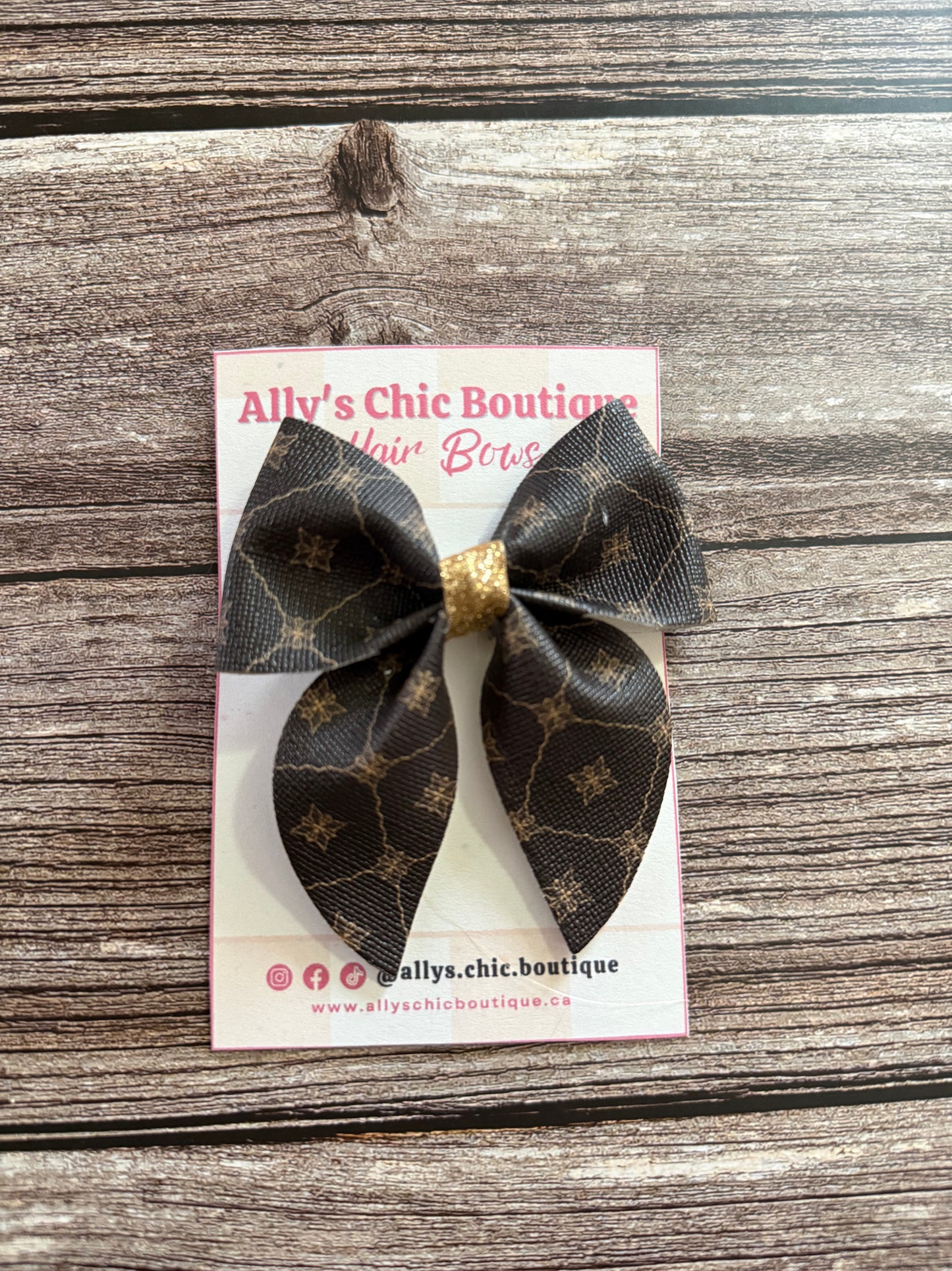 Midnight Gold Hair Bow