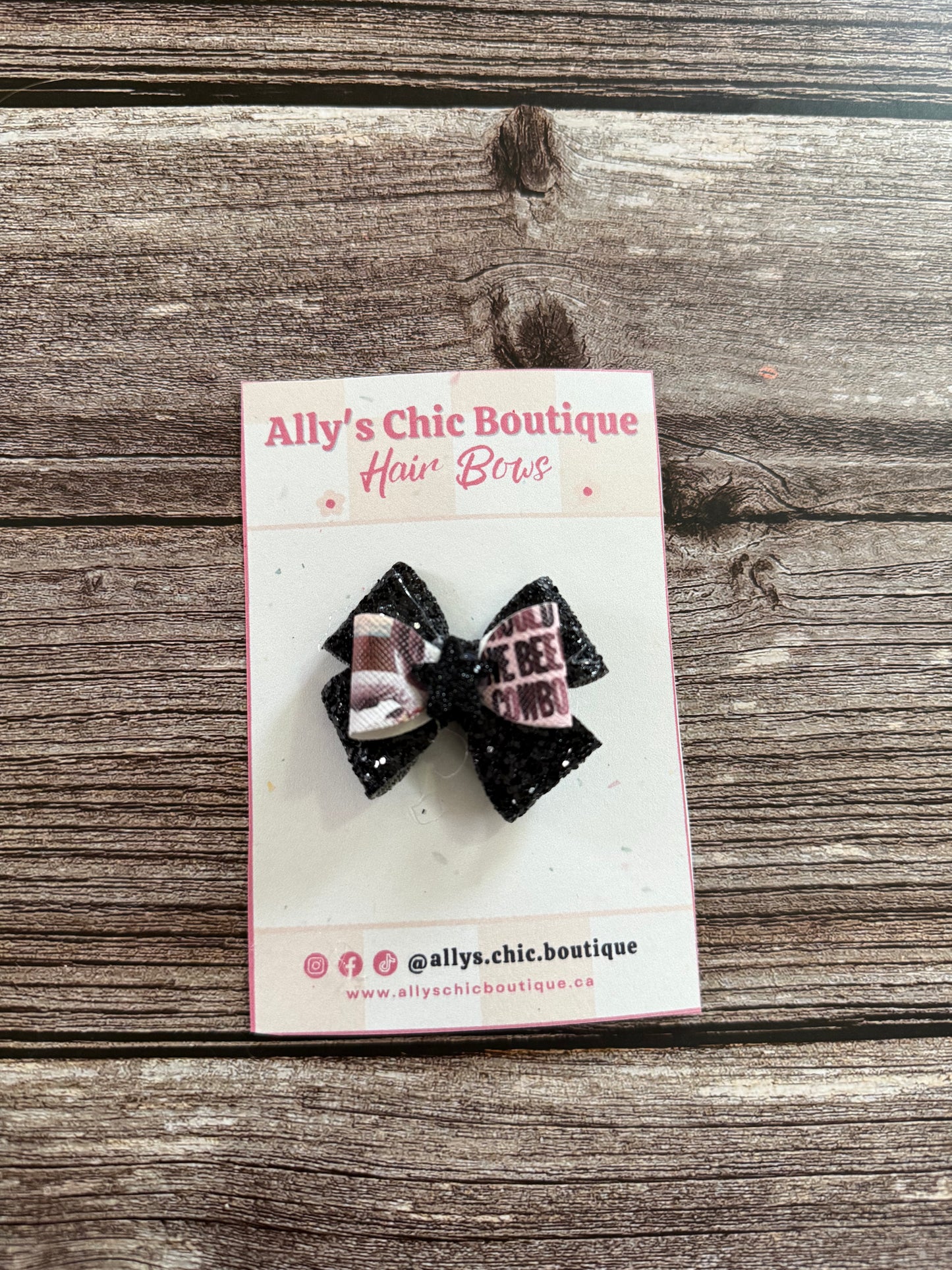 Cowgirl Attitude Glitter Mini Hair Bow