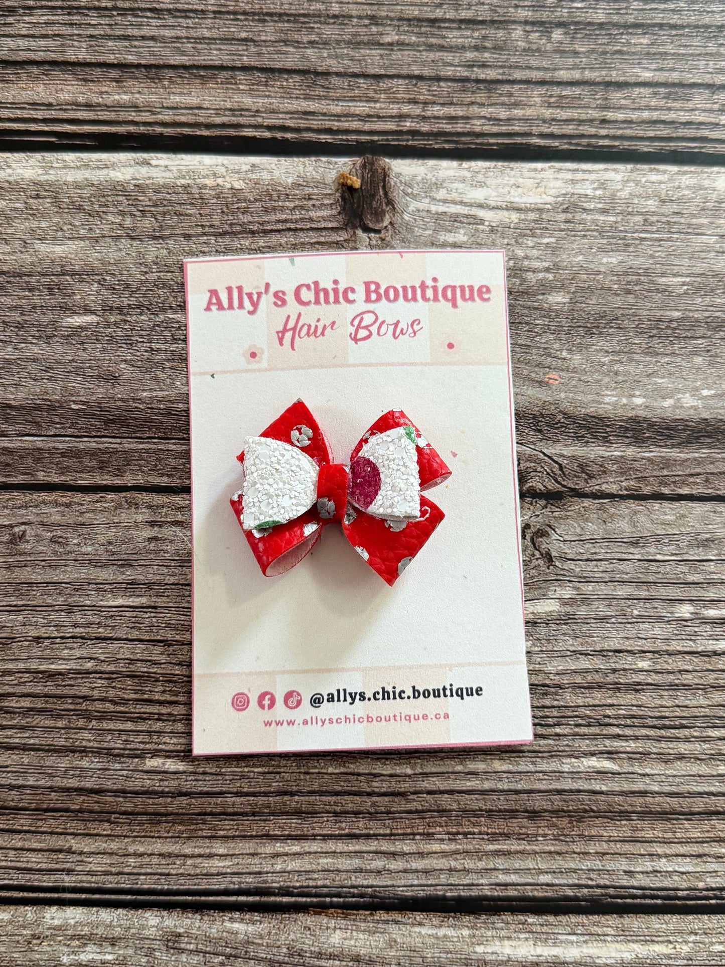 Holly Jolly Glitter Mini Hair Bow