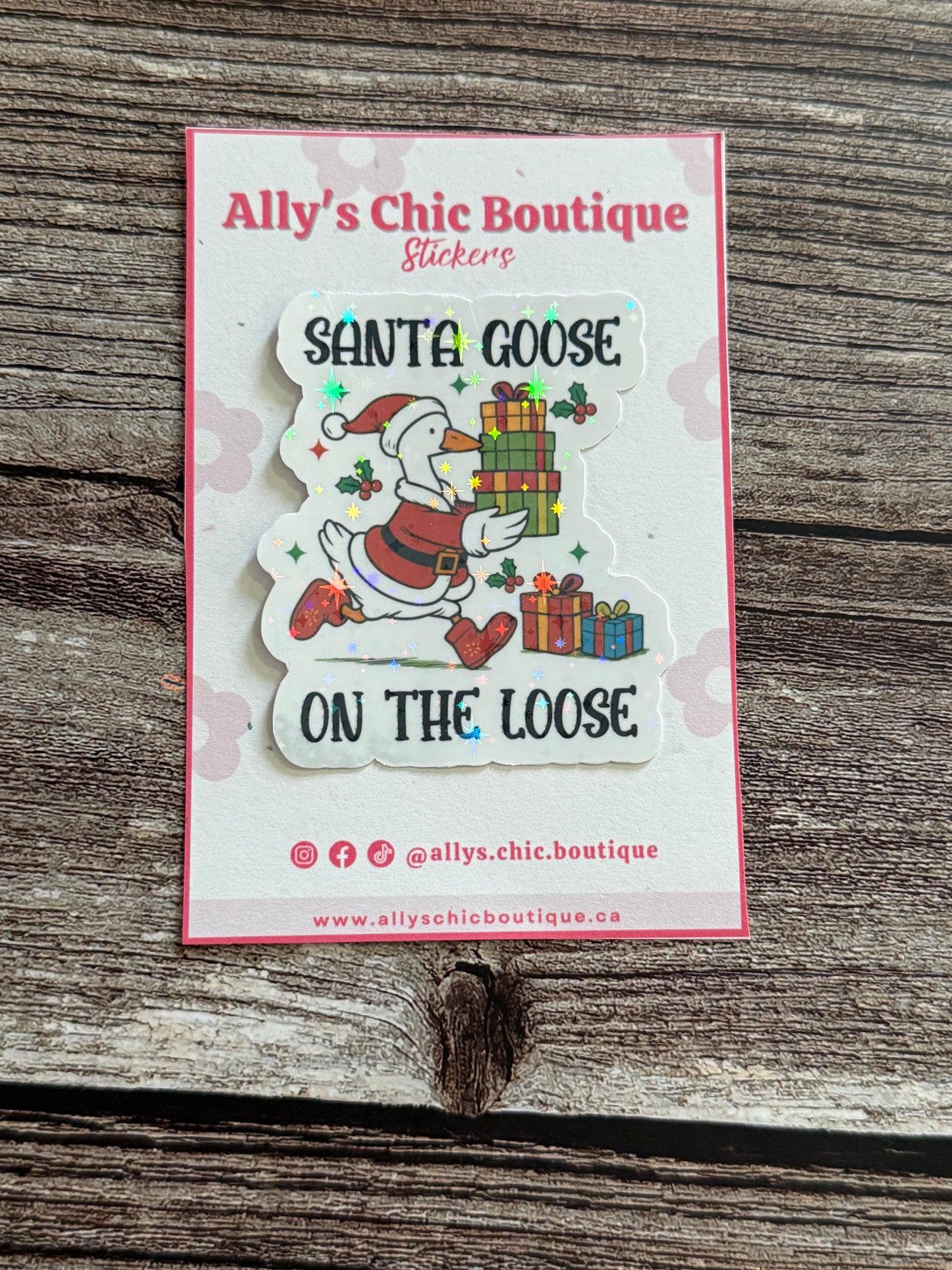 Santa Goose On the Loose Sticker