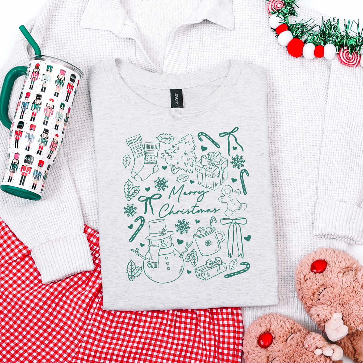 Merry Christmas Collage Retro T-shirt