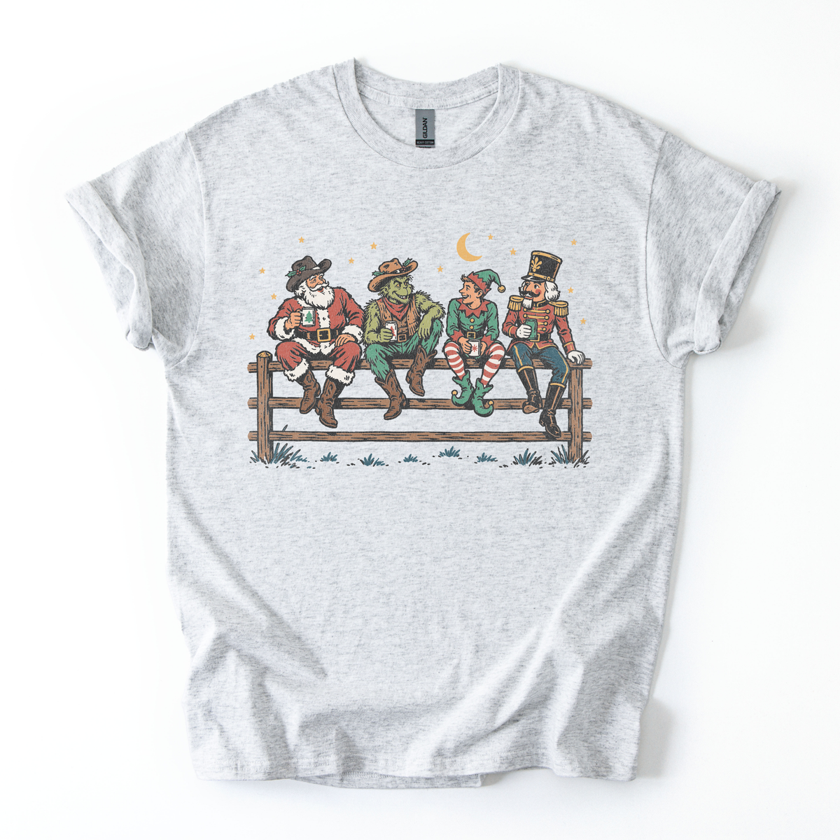 North Pole Cowboy Christmas Crew Retro T-Shirt