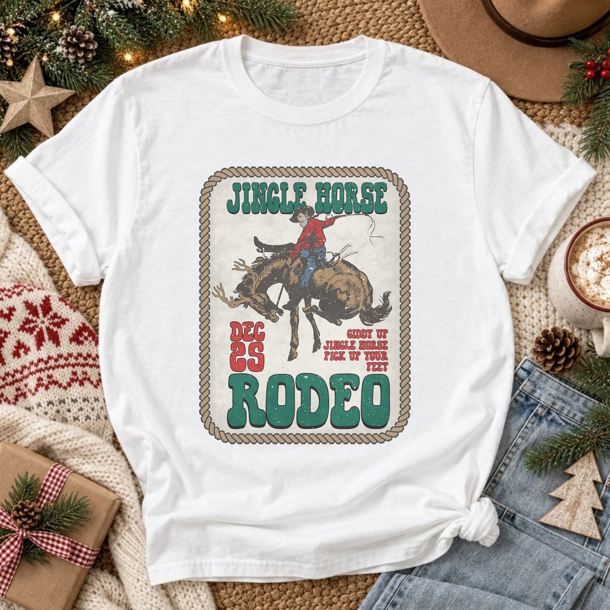 Jingle Horse Rodeo Retro T-shirt