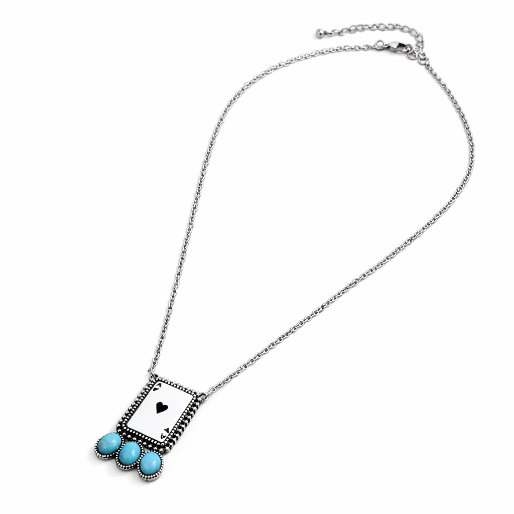 Western Retro Ace of Spades Pendant Necklace