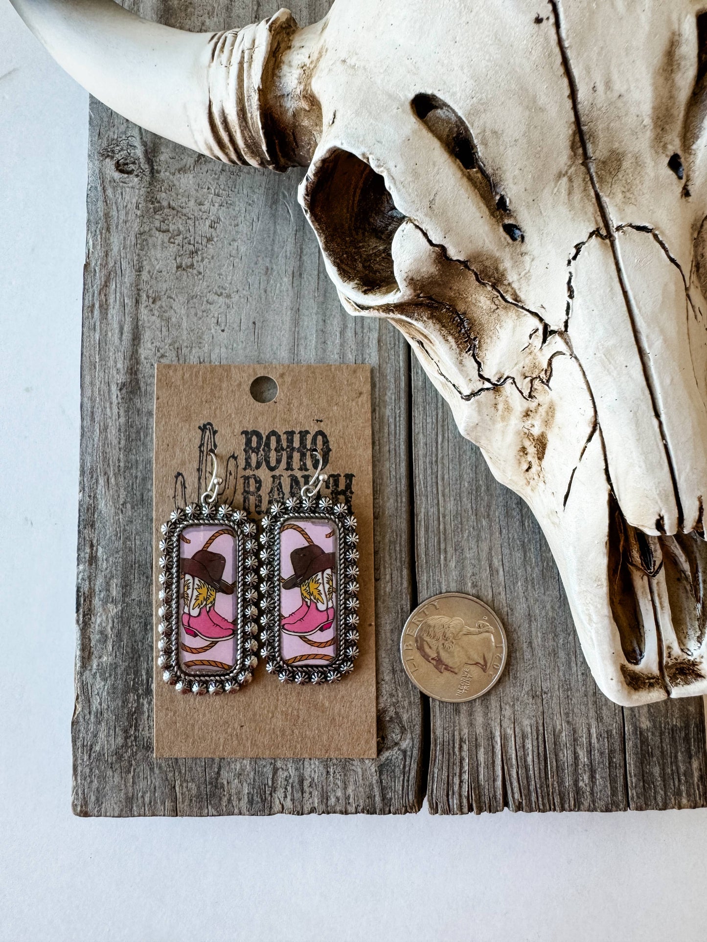 Western Scenery Cowgirl Earrings